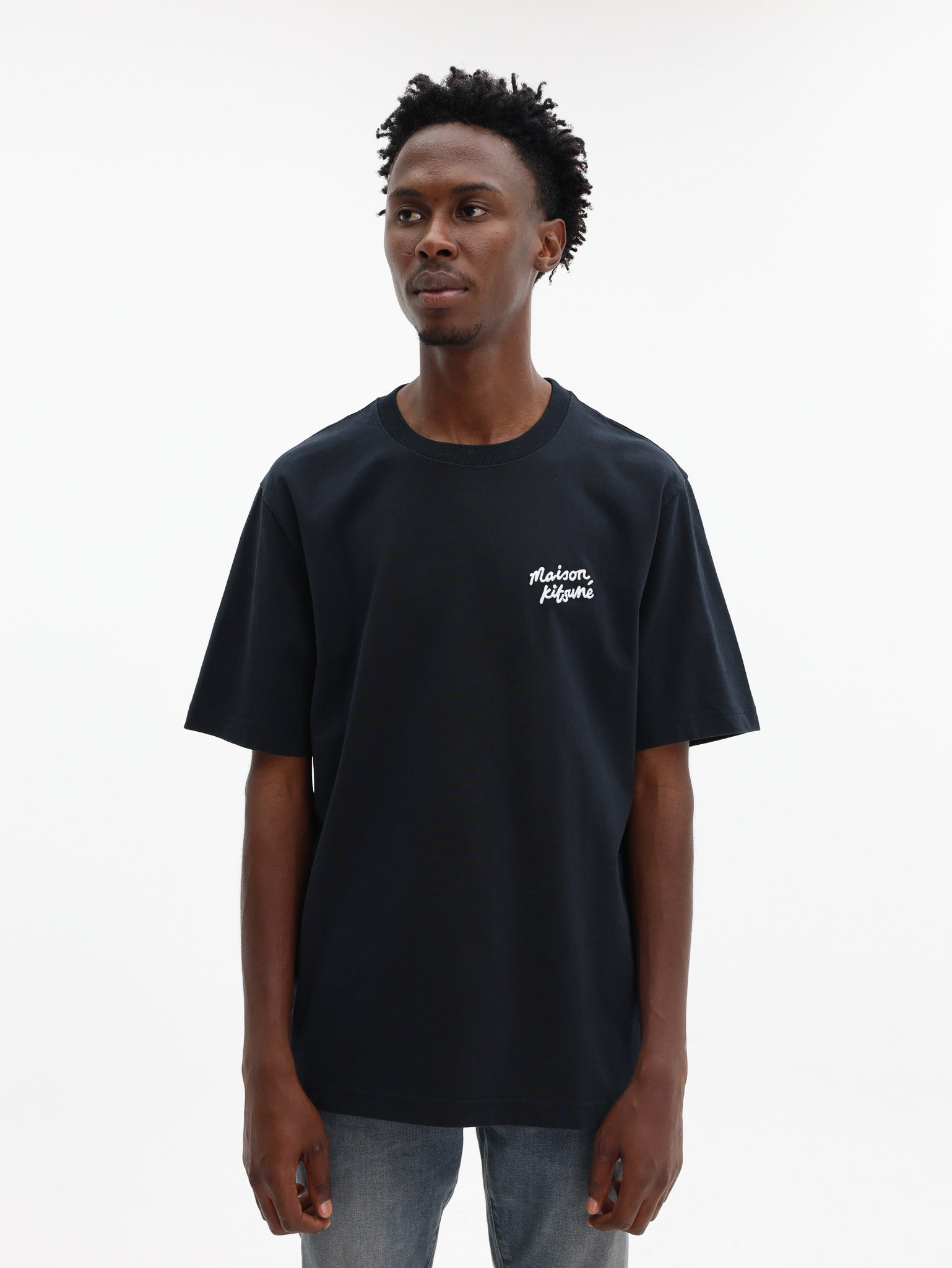 Maison Kitsune T-Shirt Handwriting Comfort Black-White