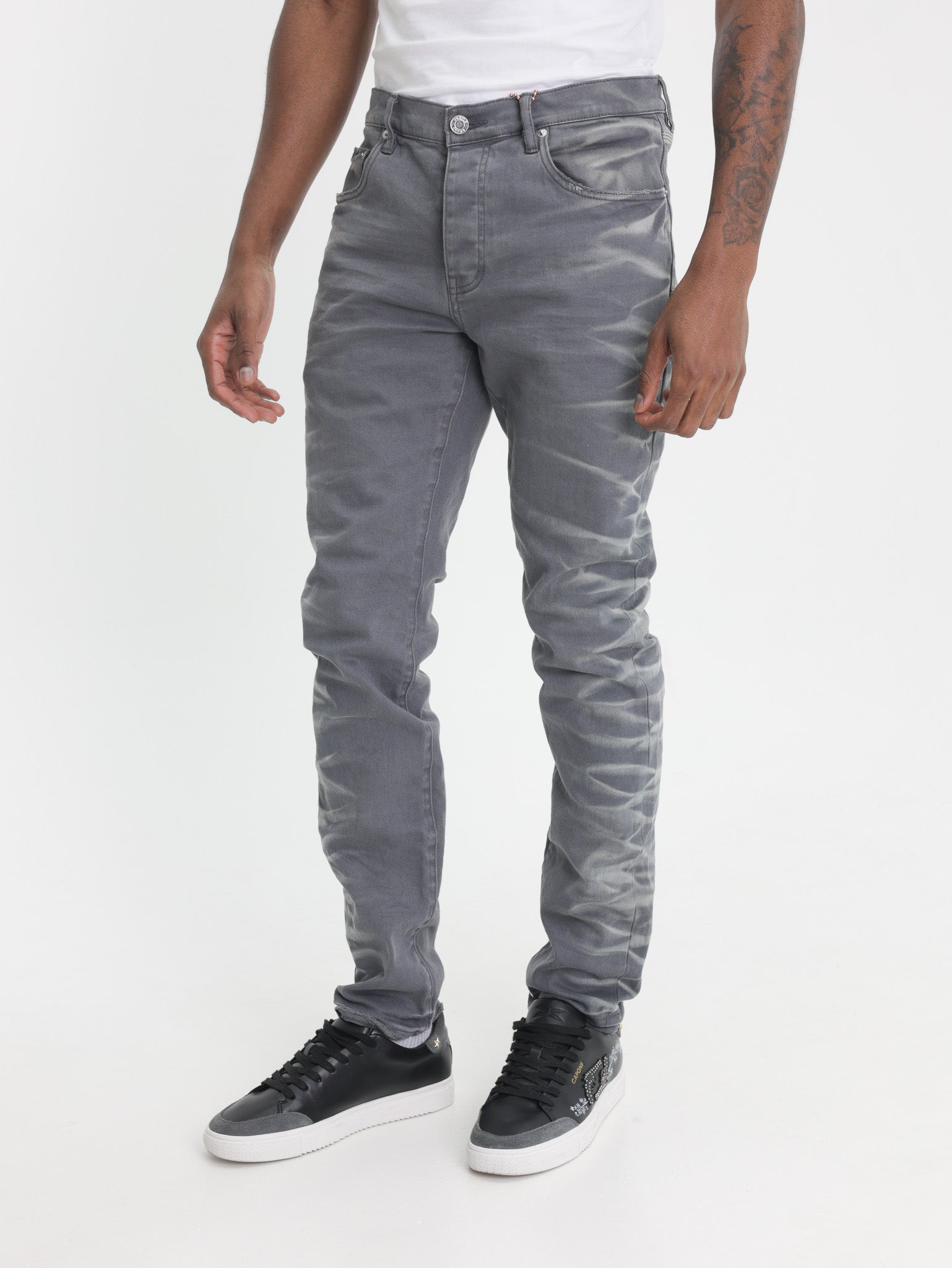 Purple Jeans Faded Side Seam Charcoal