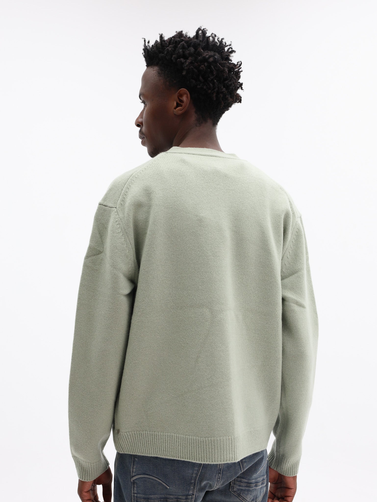 Maison Kitsune Cardigan Fox Head Intarsia Sage Green-Ecru