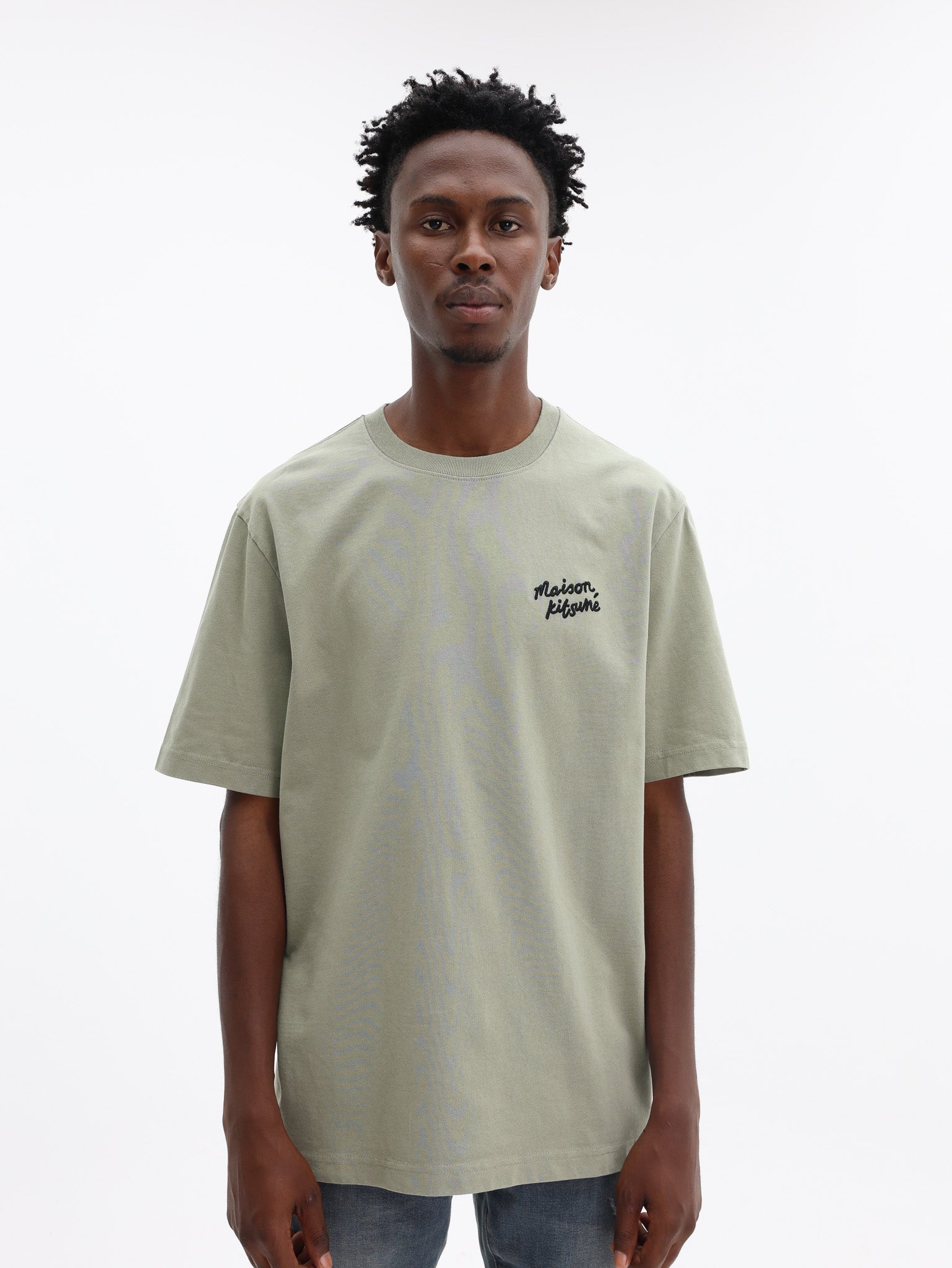 Maison Kitsune T-Shirt Handwriting Comfort Laurel Green