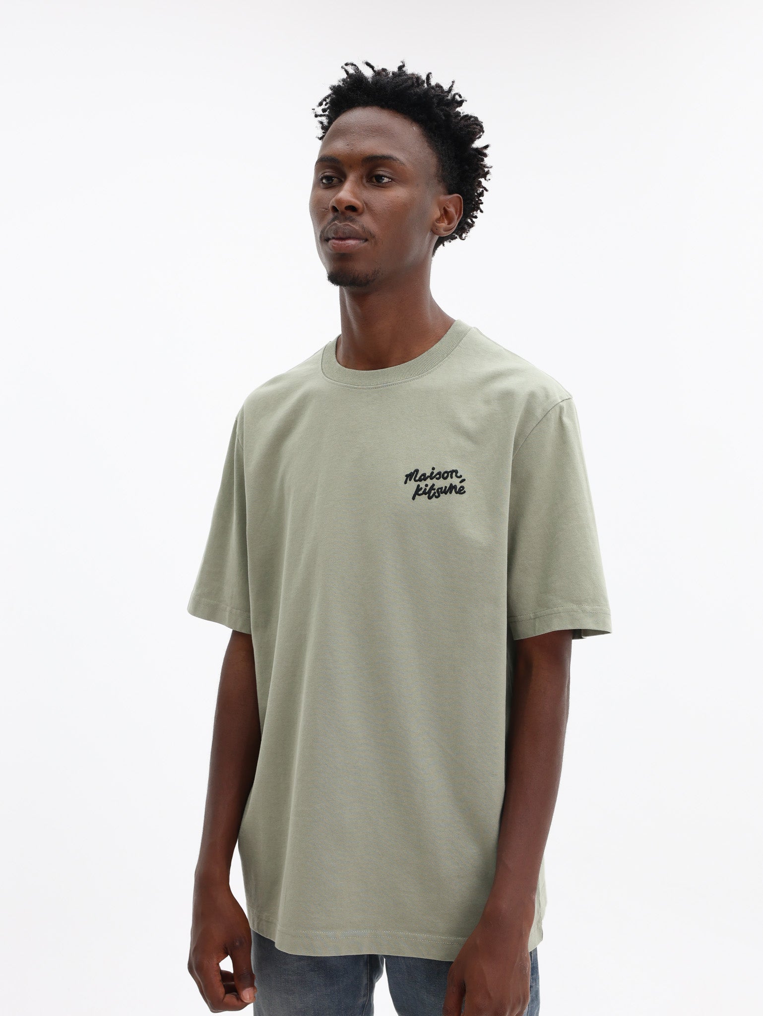Maison Kitsune T-Shirt Handwriting Comfort Laurel Green