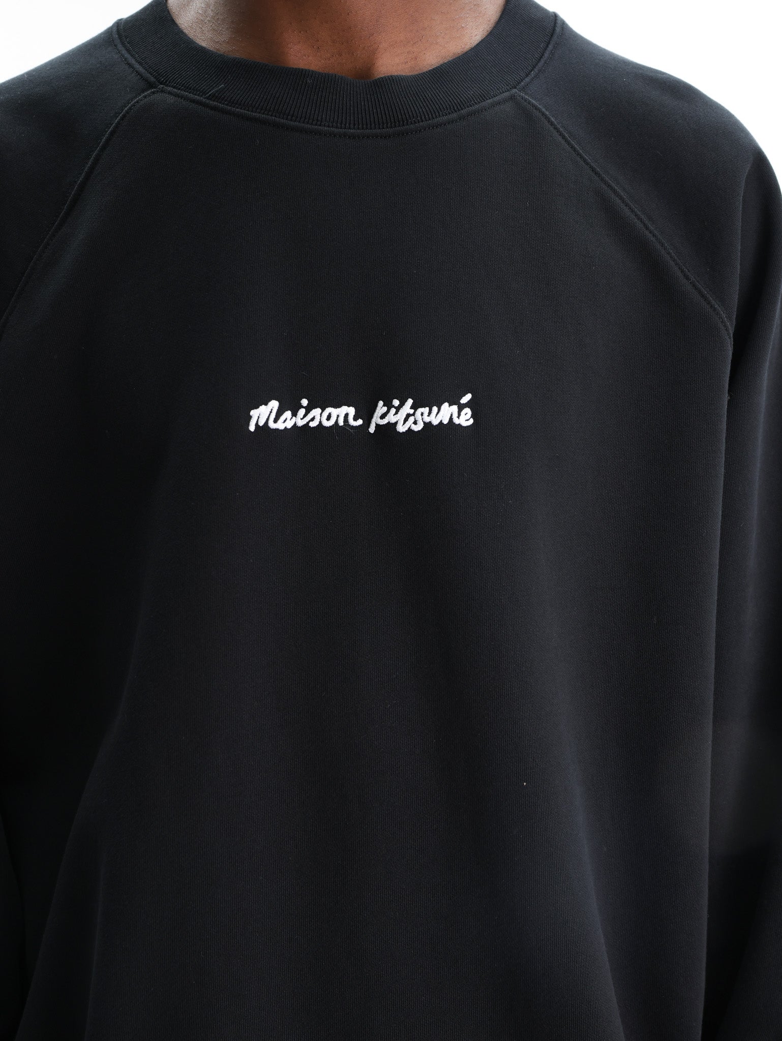 Maison Kitsune Sweater Line Handwriting Oversize Black
