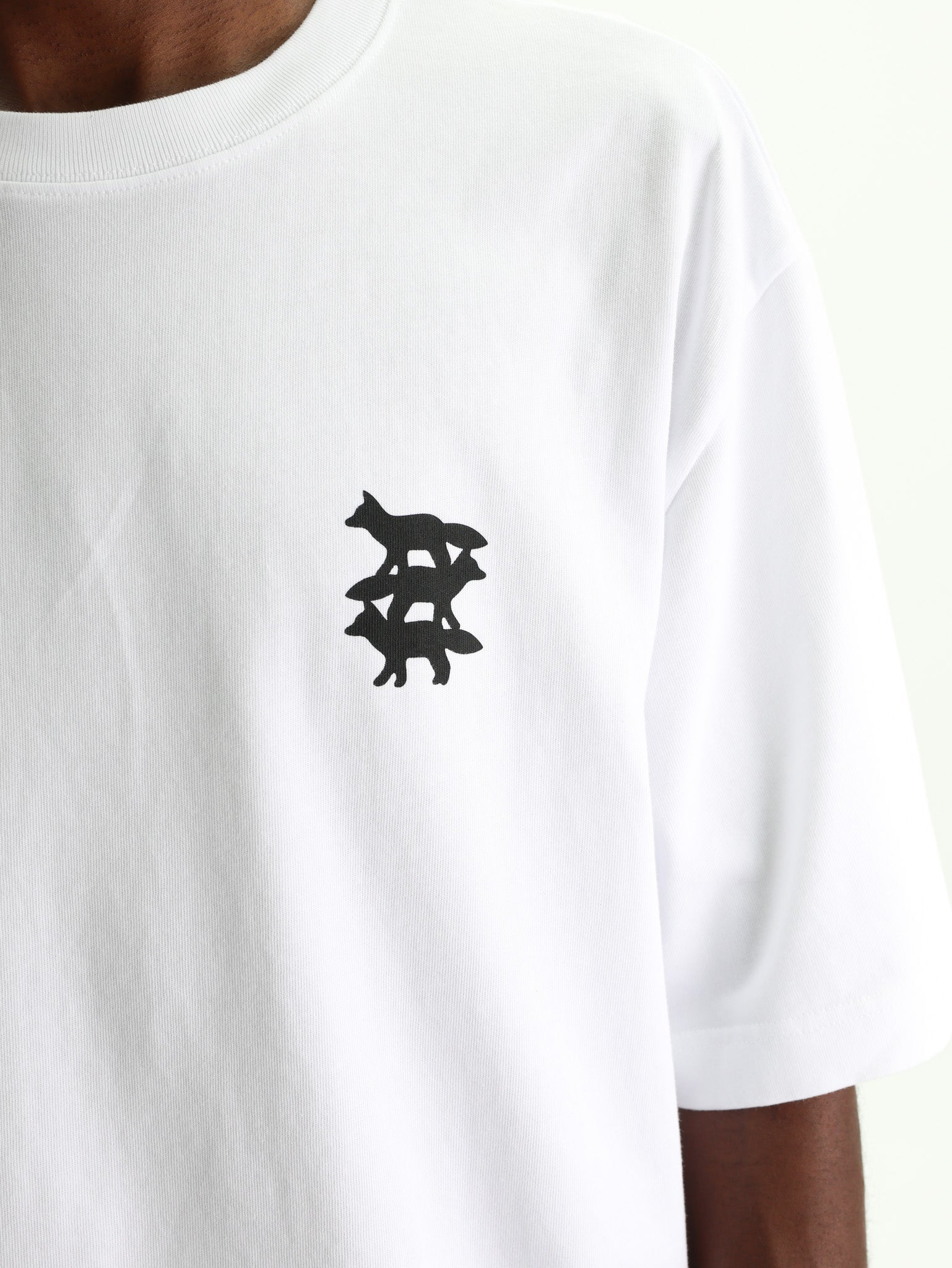 Maison Kitsune T-Shirt Stunt Fox Oversize White