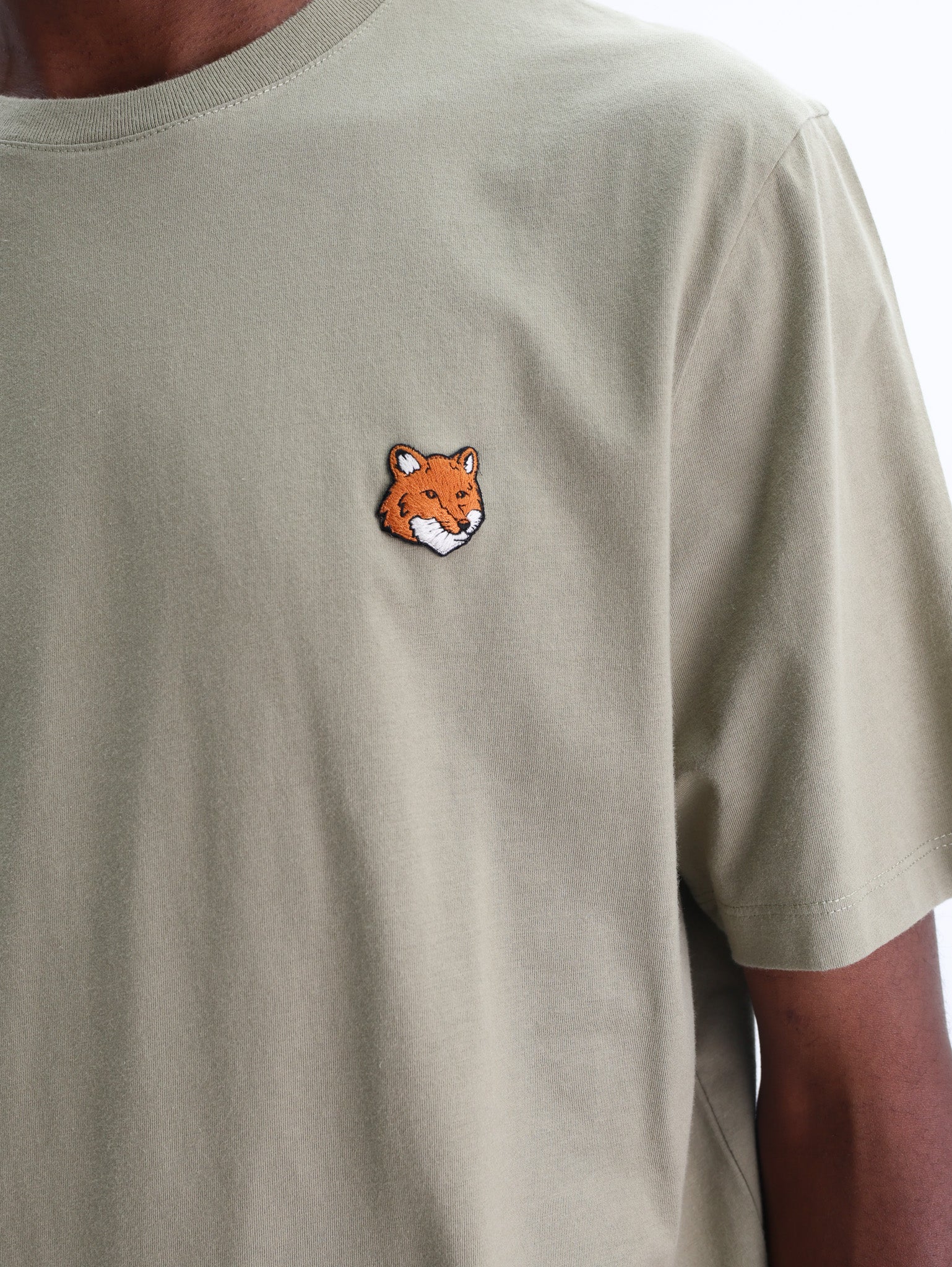 Maison Kitsune T-Shirt Fox Head Regular Laurel Green