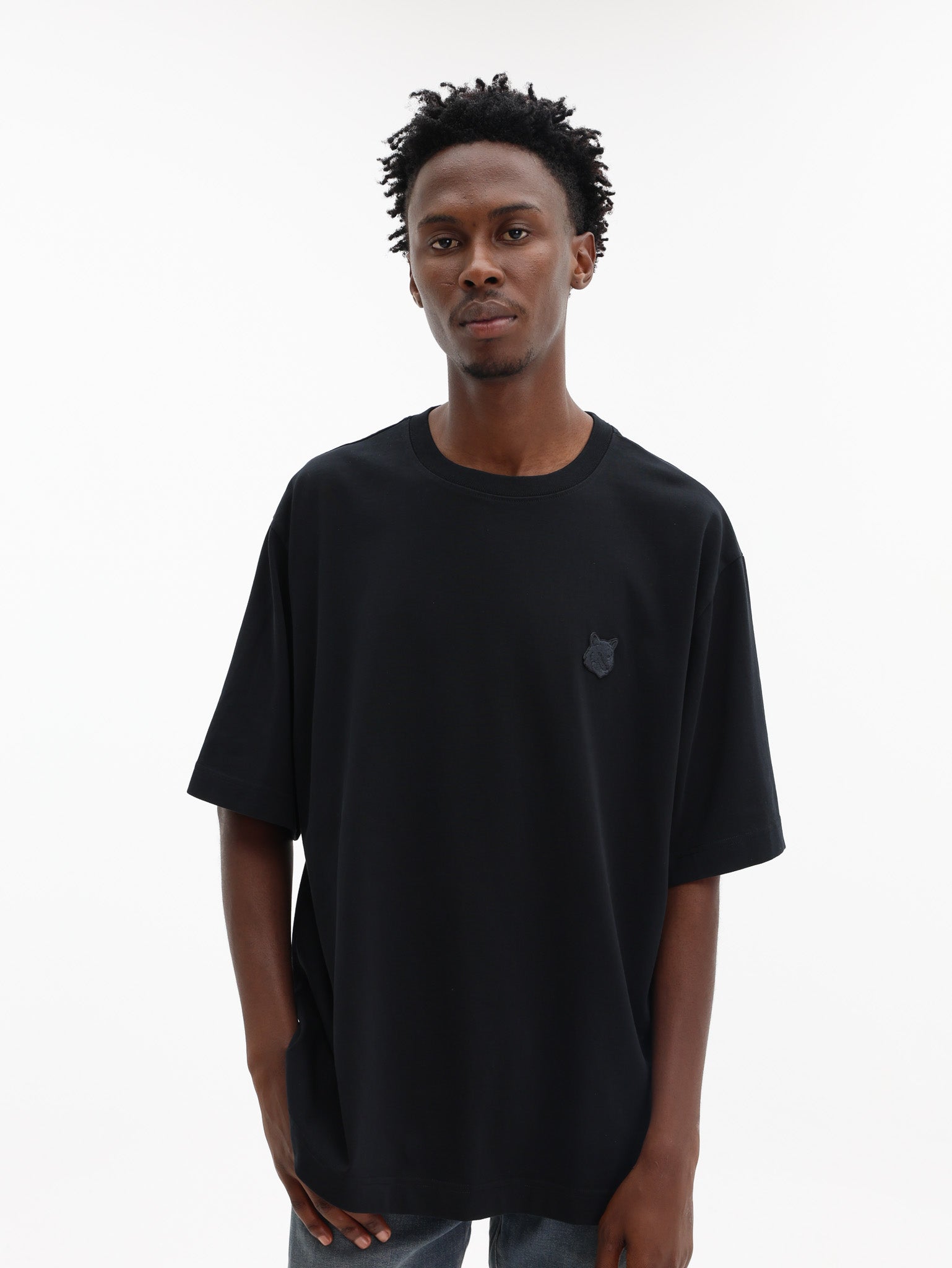 Maison Kitsune T-Shirt Fox Head Oversize Black