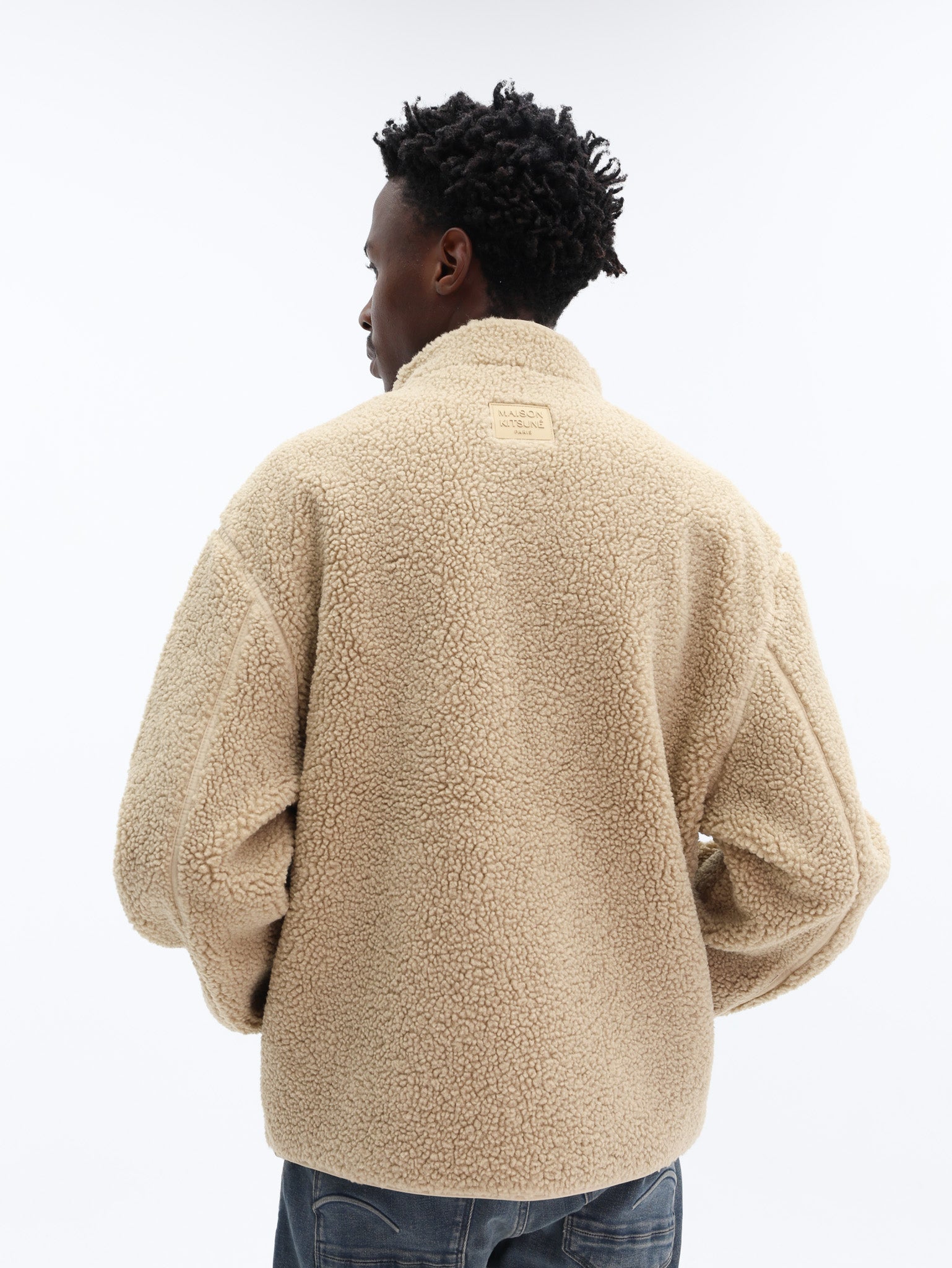 Maison Kitsune Jacket Fleece Tan Beige