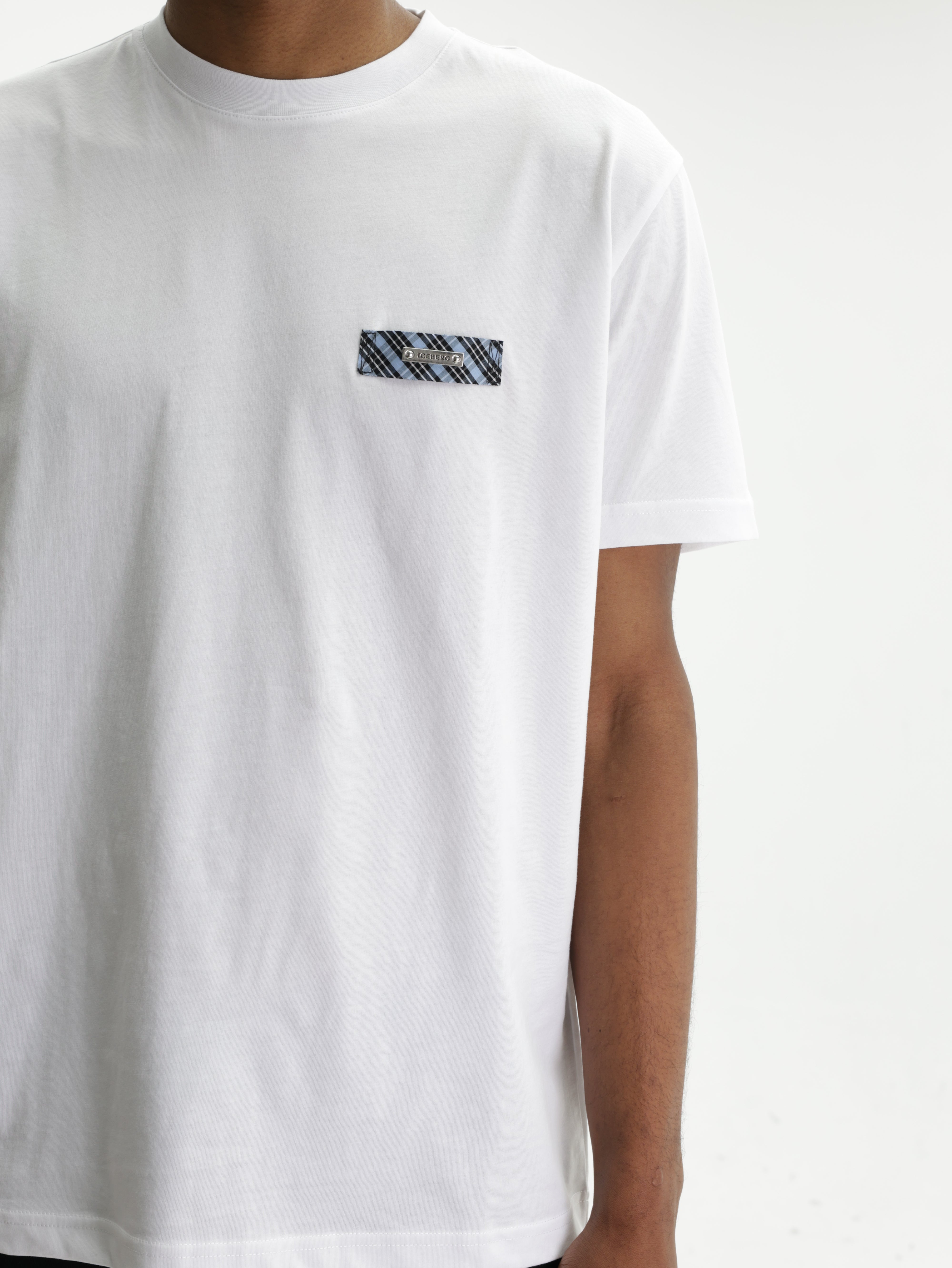 Iceberg T-Shirt Checkered Logo White