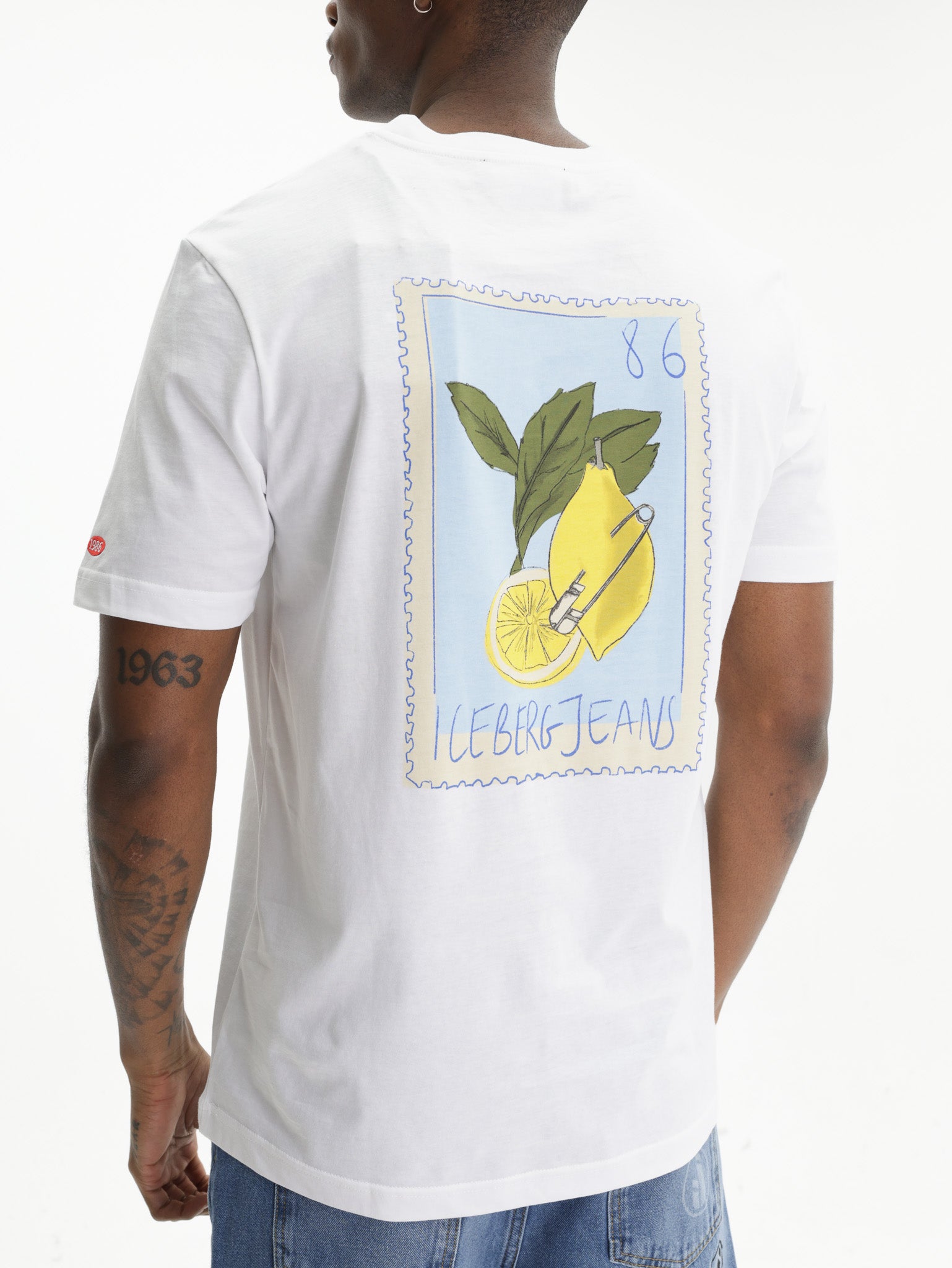 Iceberg Jeans T-Shirt Lemon Logo Print White