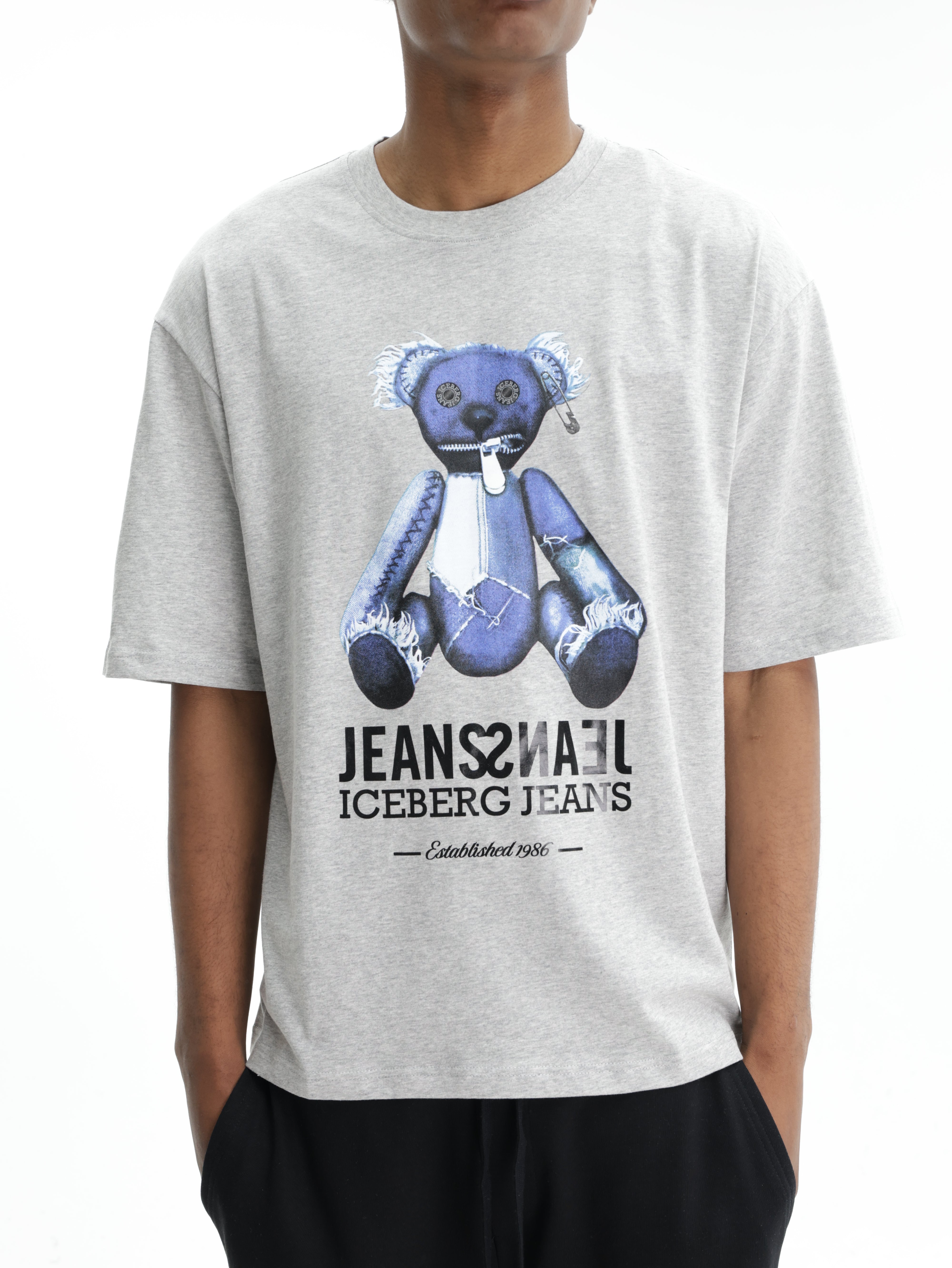 Iceberg Jeans T-Shirt Teddy Print Grey