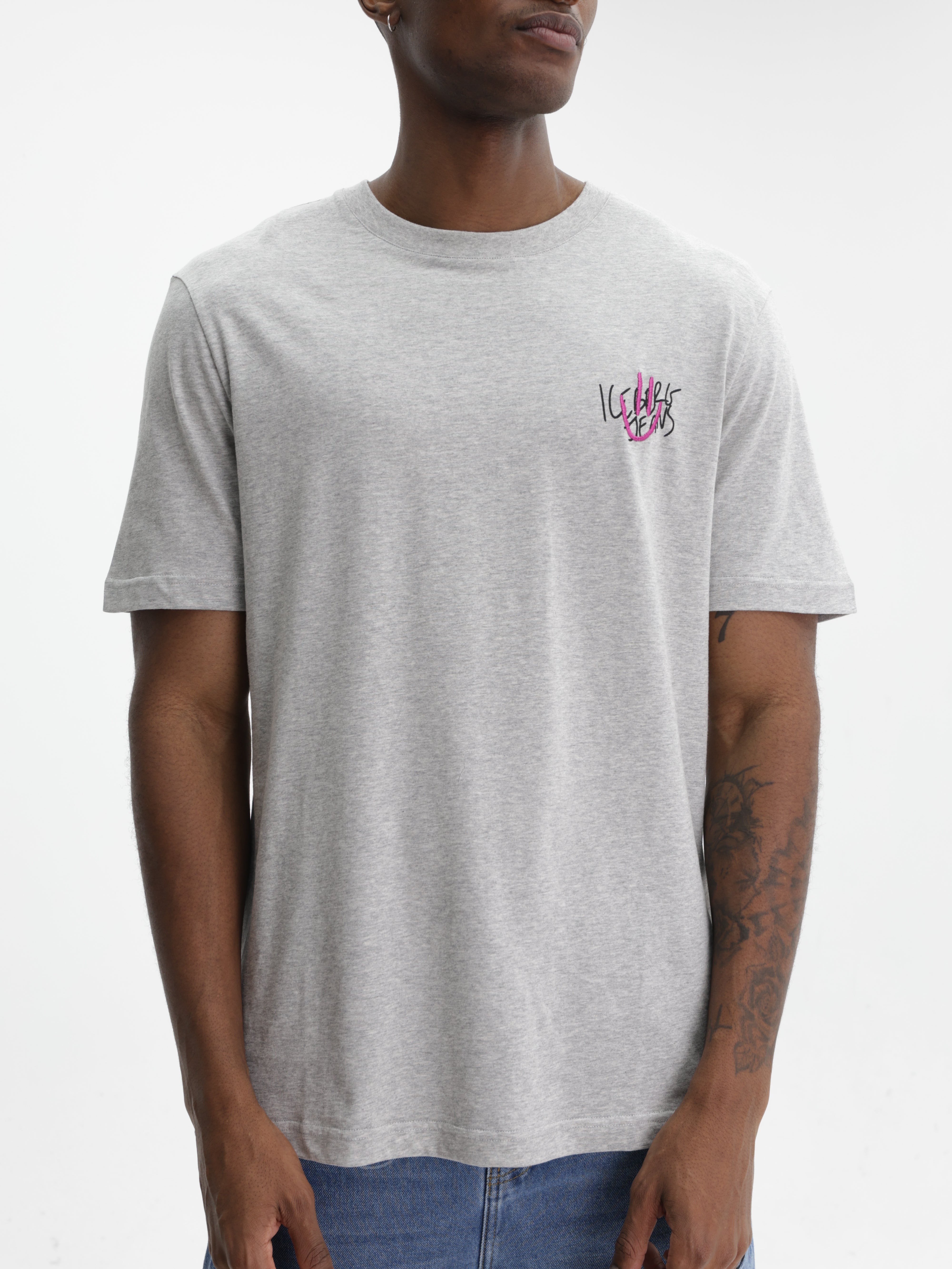 Iceberg Jeans T-Shirt Smiley Logo  Grey