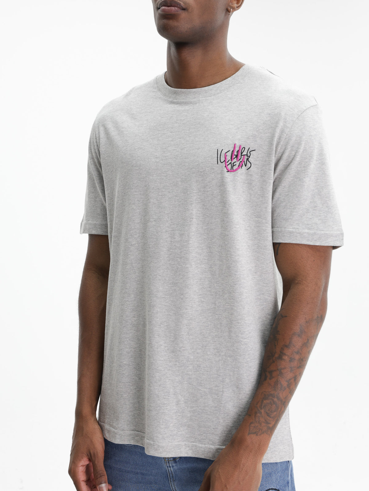 Iceberg Jeans T-Shirt Smiley Logo  Grey