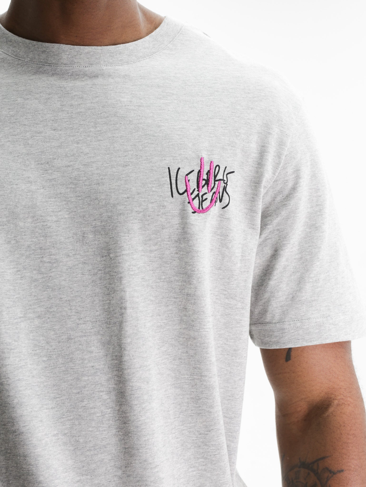 Iceberg Jeans T-Shirt Smiley Logo  Grey