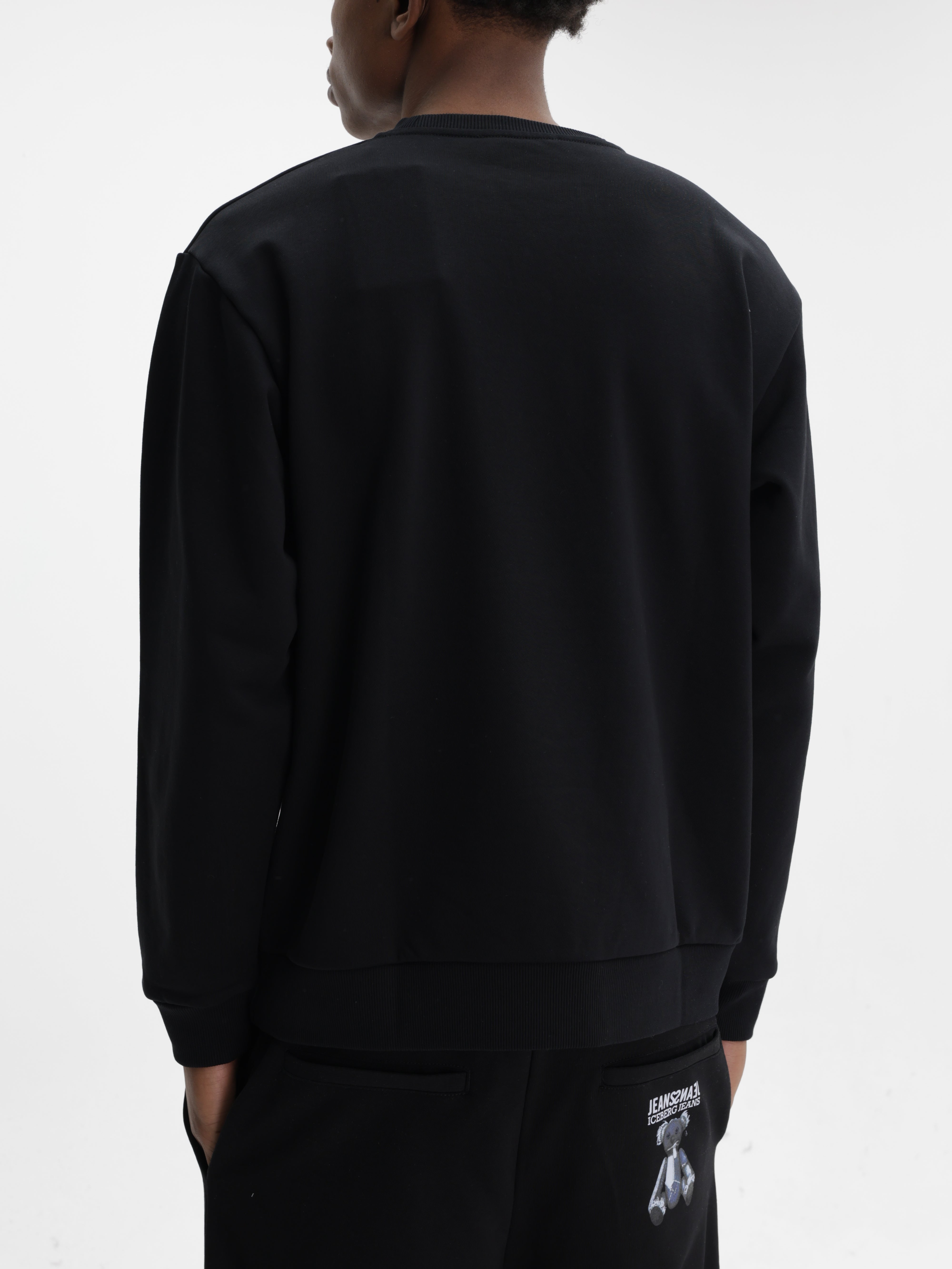 Iceberg Jeans Sweater Pruple Smiley Print Black