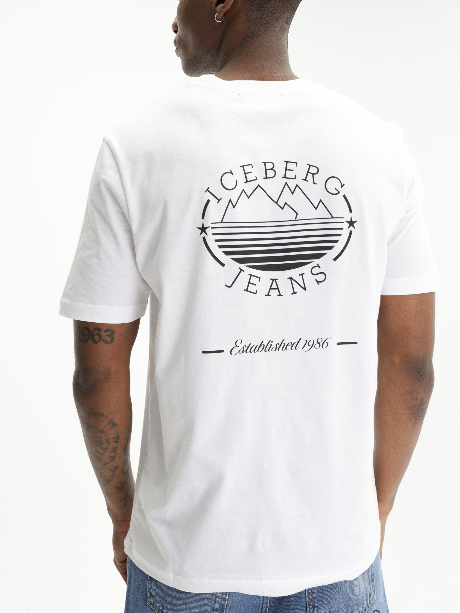 Iceberg Jeans T-Shirt Mountain Logo Print White