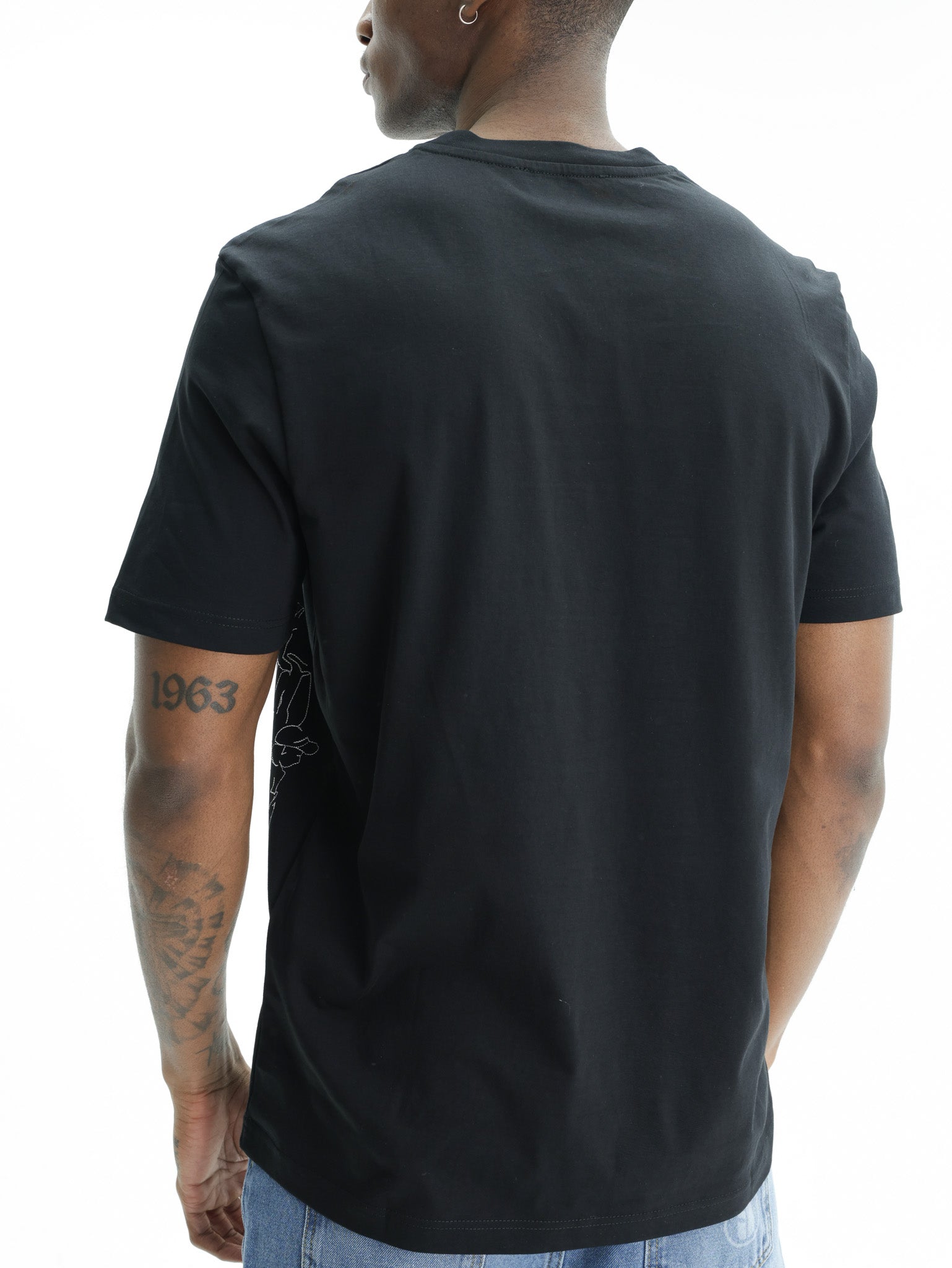 Iceberg Jeans T-Shirt People Ao Print  Black