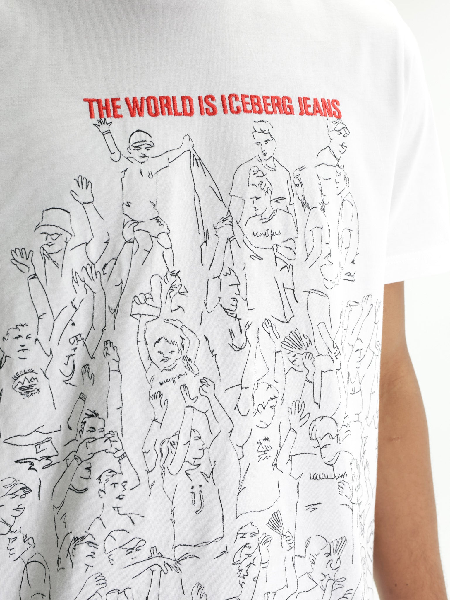 Iceberg Jeans T-Shirt People Ao Print  White
