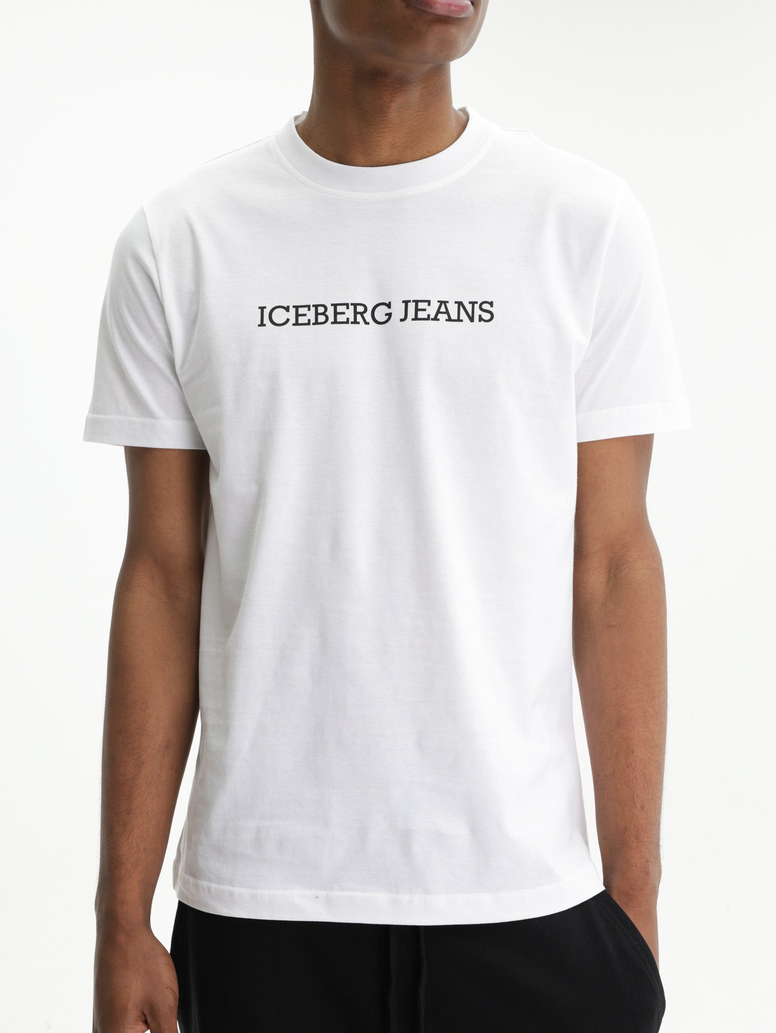 Iceberg Jeans T-Shirt Black Ibj Print White