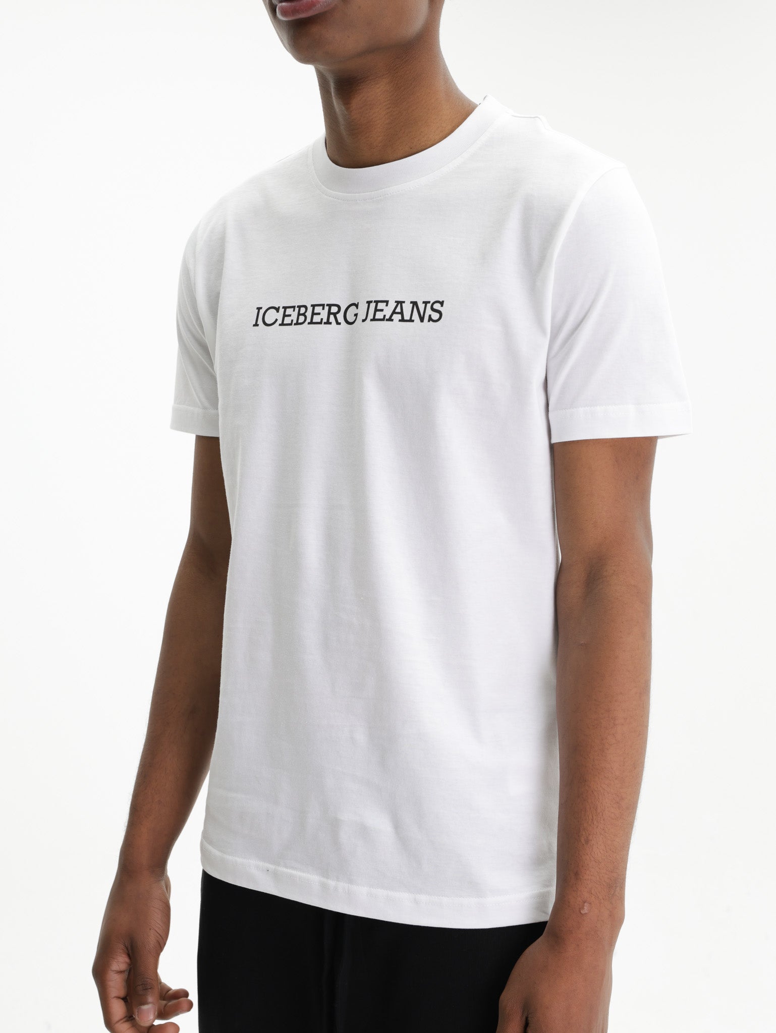 Iceberg Jeans T-Shirt Black Ibj Print White