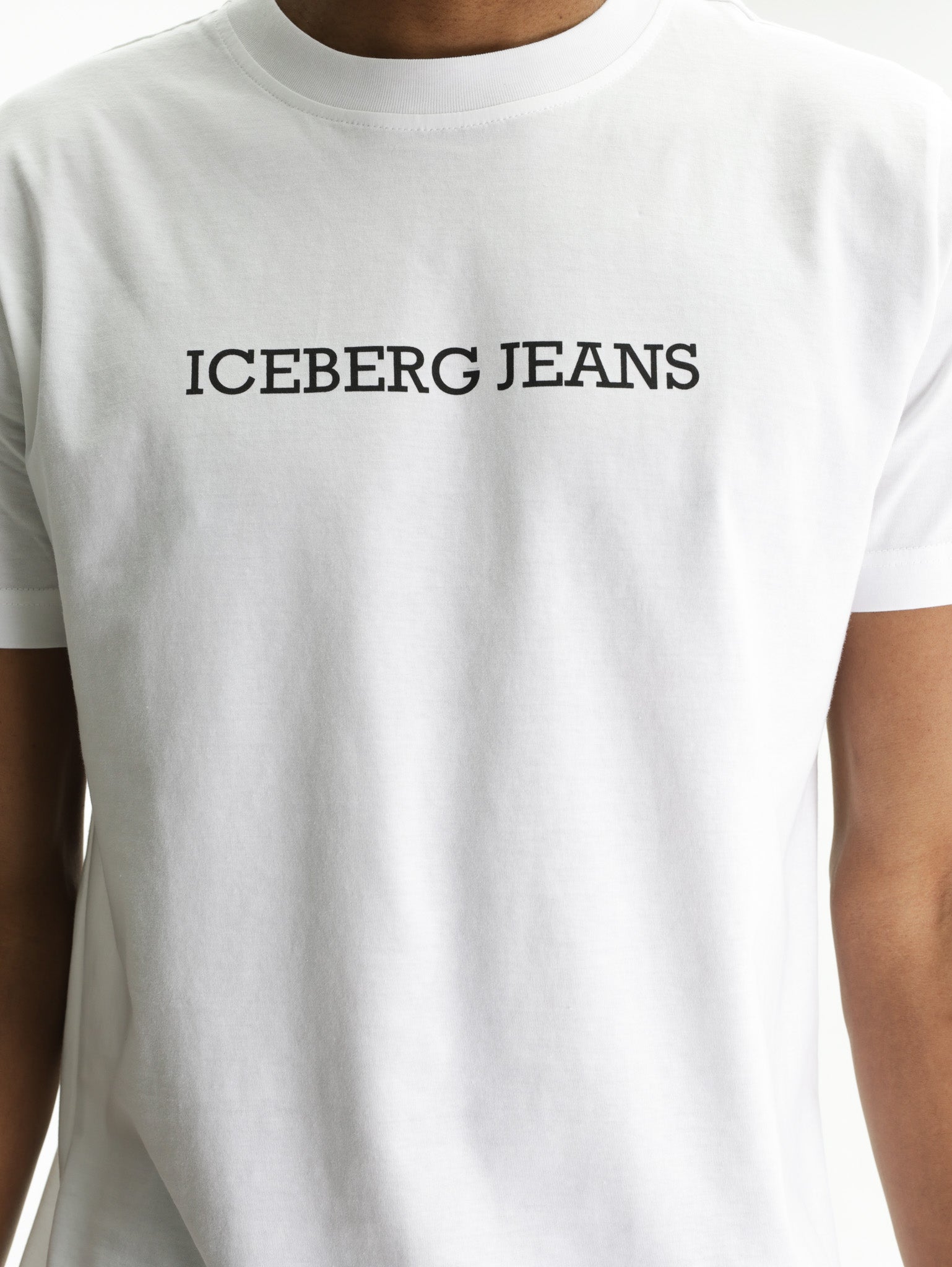 Iceberg Jeans T-Shirt Black Ibj Print White