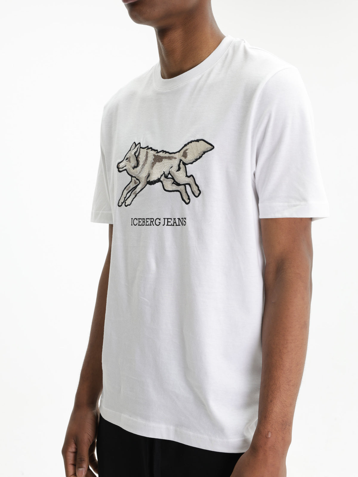 Iceberg Jeans T-Shirt Wolf Print Ibj  White