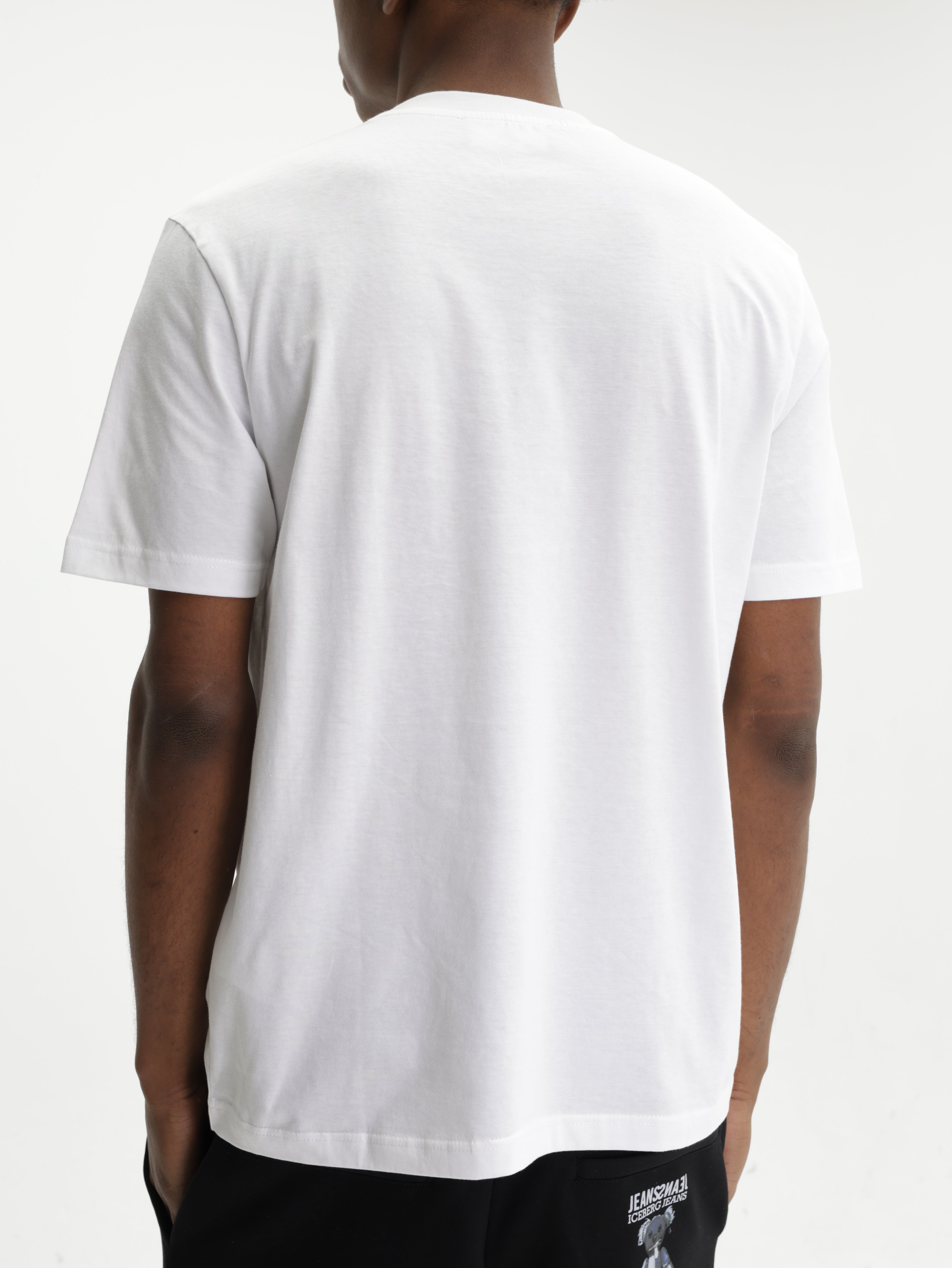 Iceberg Jeans T-Shirt Wolf Print Ibj  White