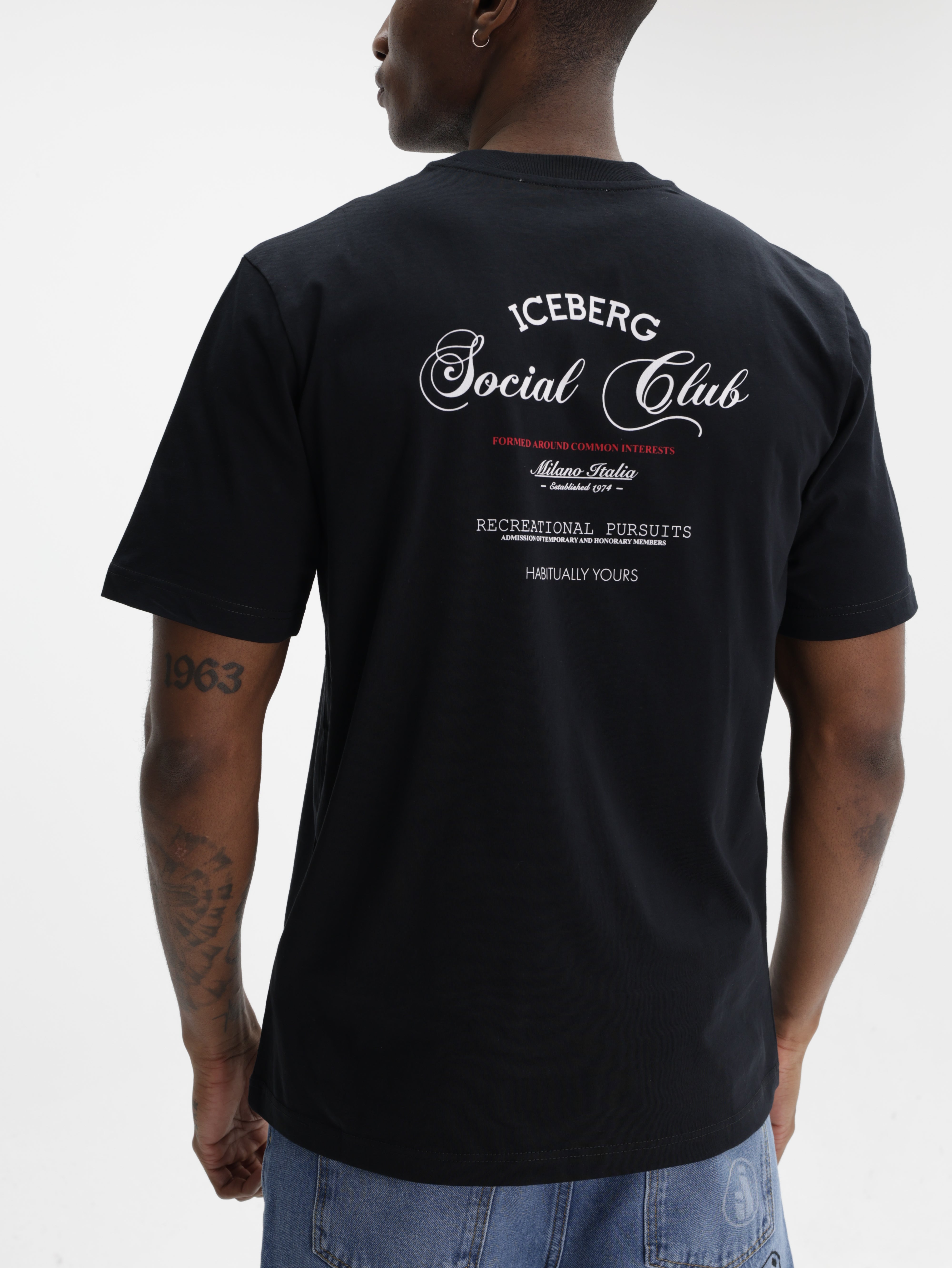 Iceberg T-Shirt Social Club Logo Crew Black