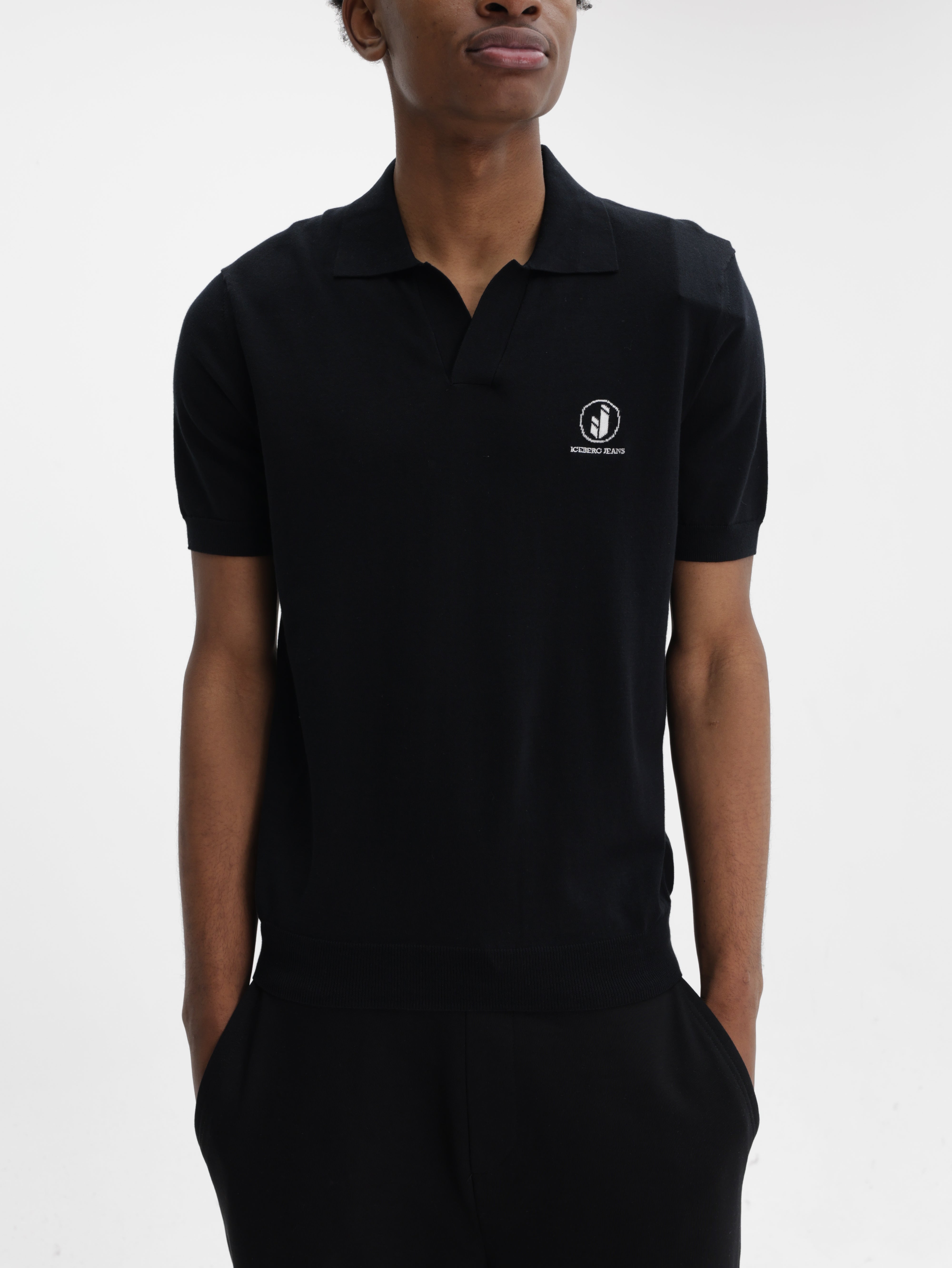 Iceberg Jeans T-Shirt Ibj White Logo Black