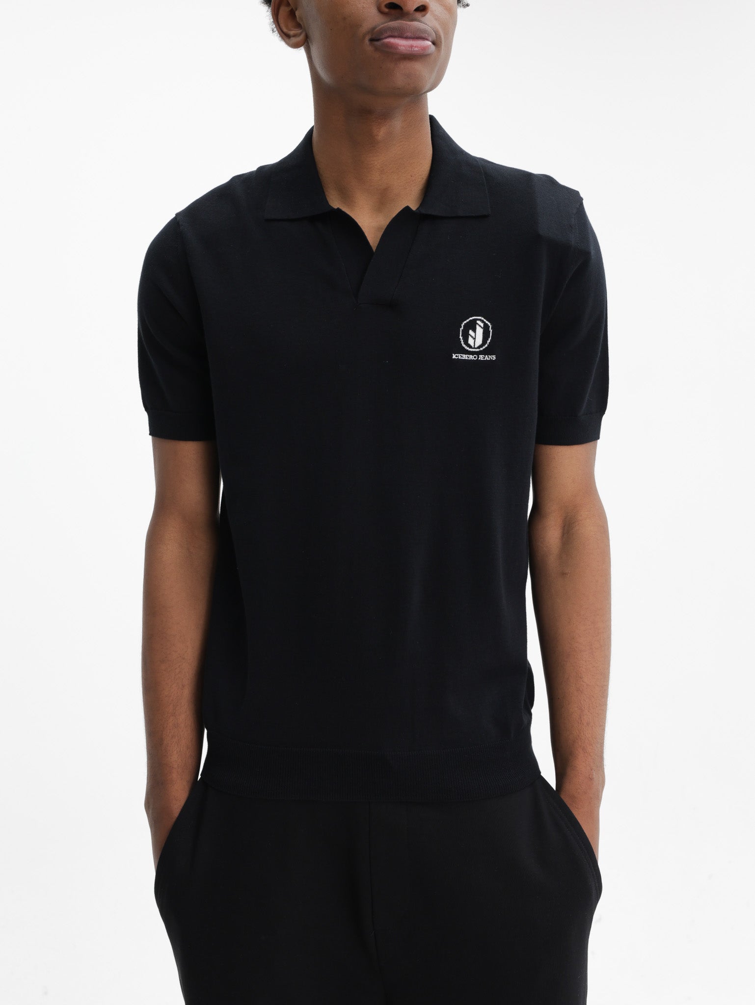 Iceberg Jeans T-Shirt Ibj White Logo Black
