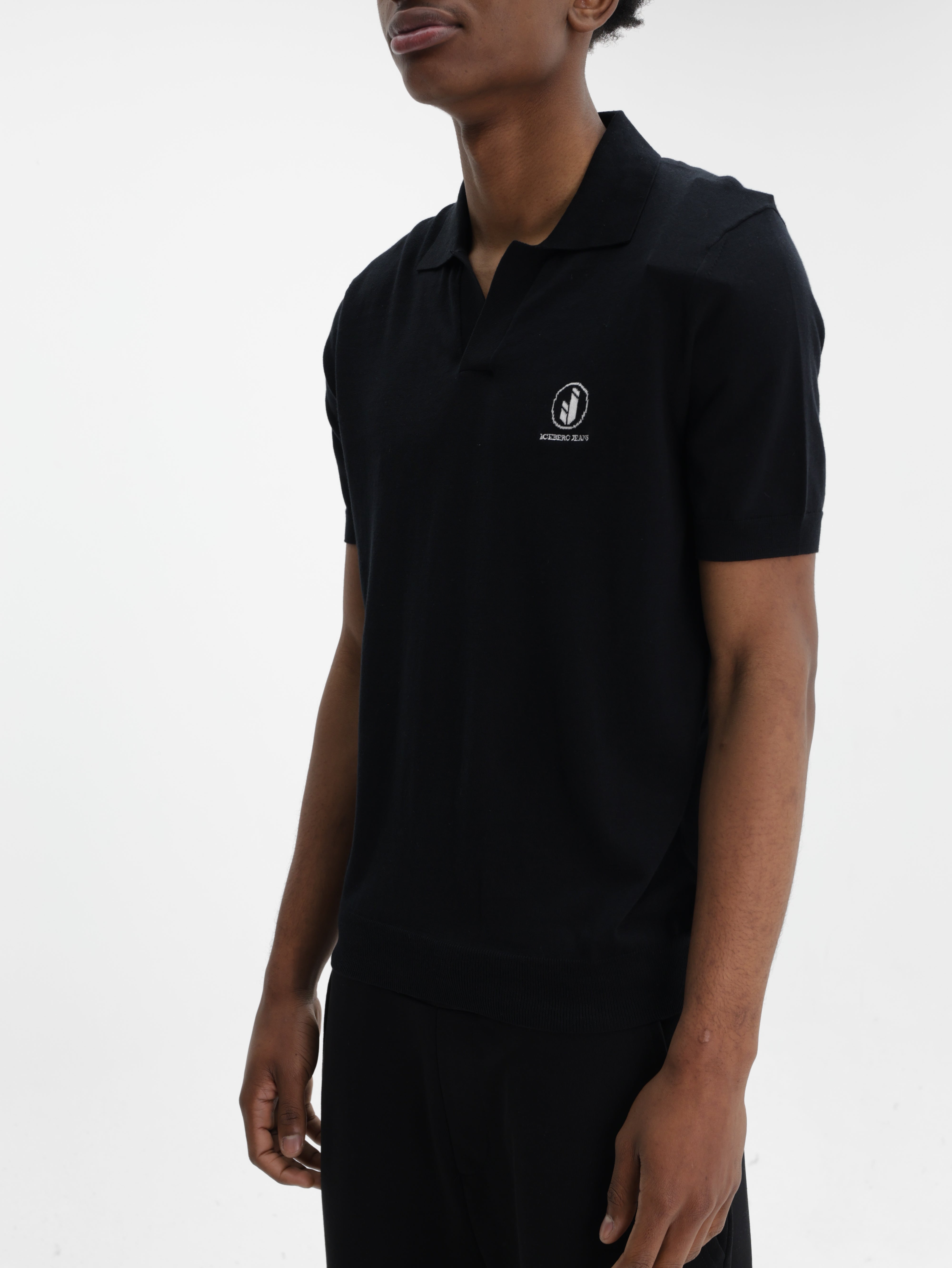 Iceberg Jeans T-Shirt Ibj White Logo Black