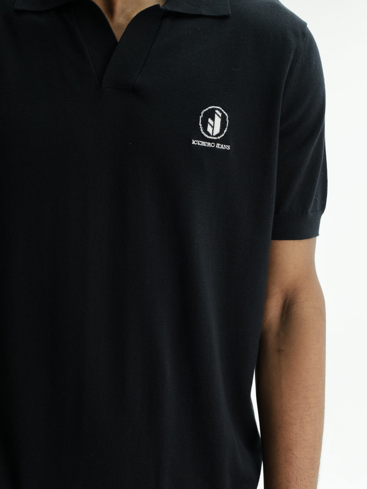 Iceberg Jeans T-Shirt Ibj White Logo Black
