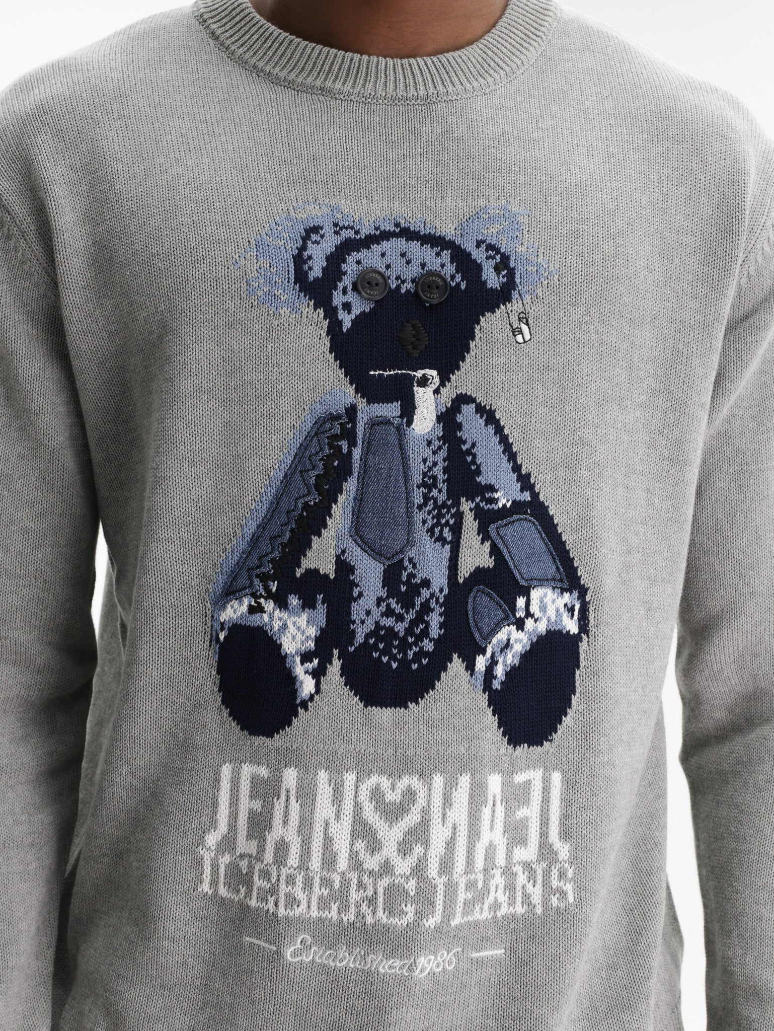Iceberg Jeans Sweater Teddy Pirnt Grey