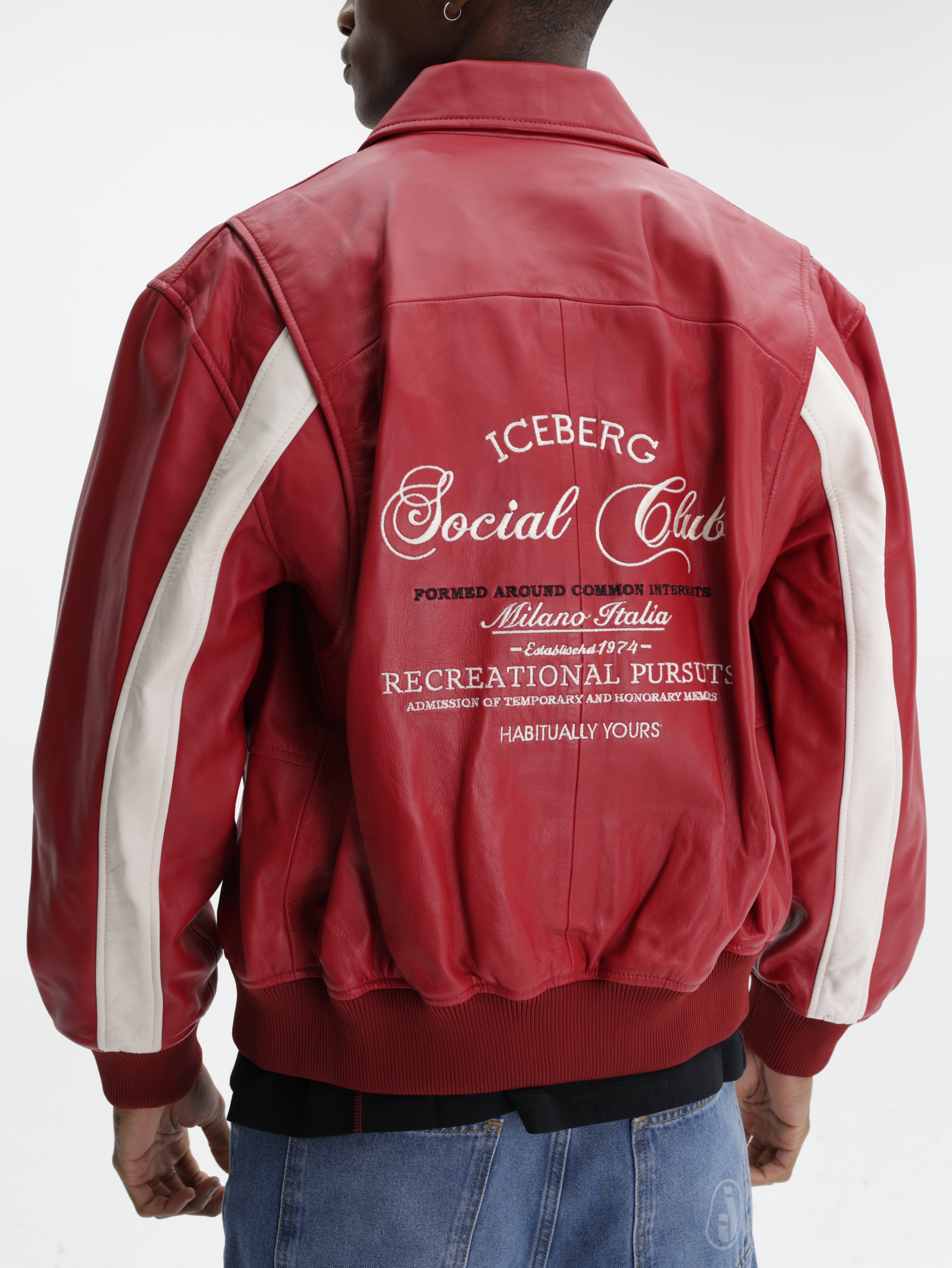 Iceberg Jacket Leather Social Club Red