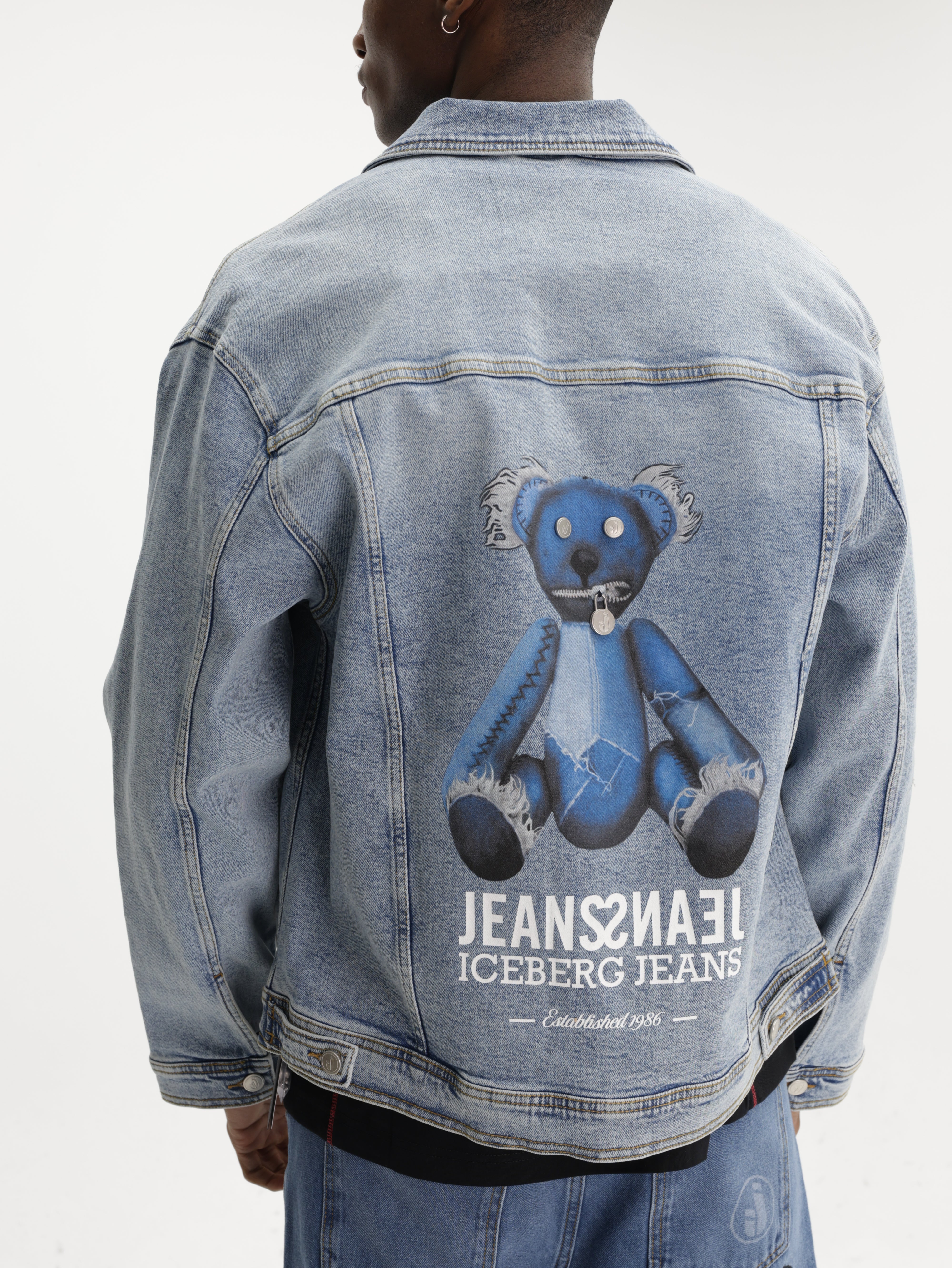 Iceberg Jeans Jacket Denim  Button Up Light Wash