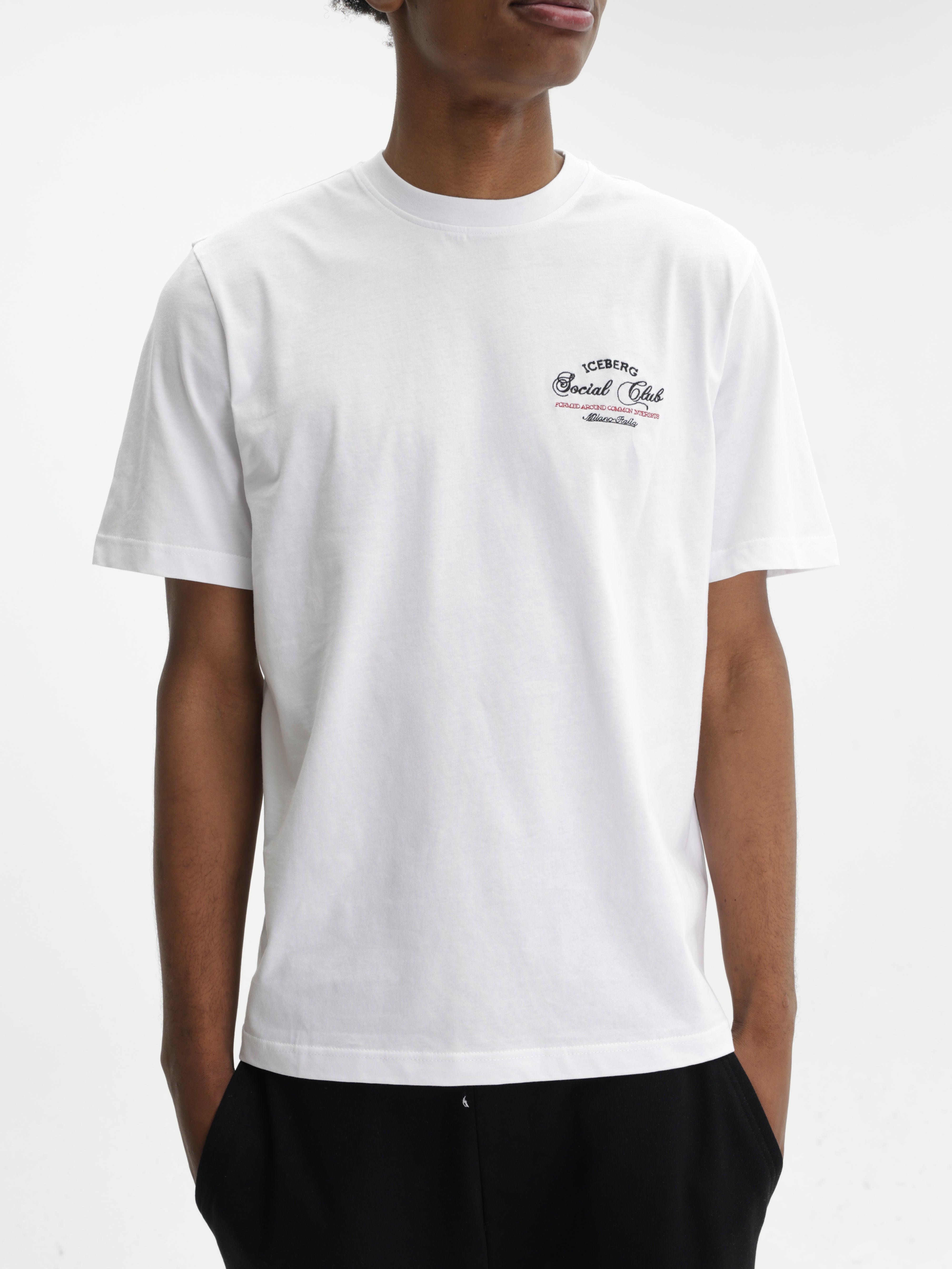 Iceberg T-Shirt Social Club Logo Crew White