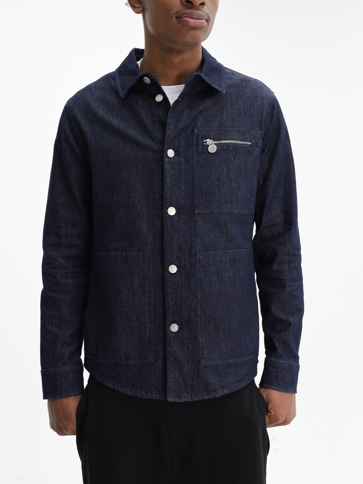 Iceberg Jeans Jacket Button Up Ls Denim