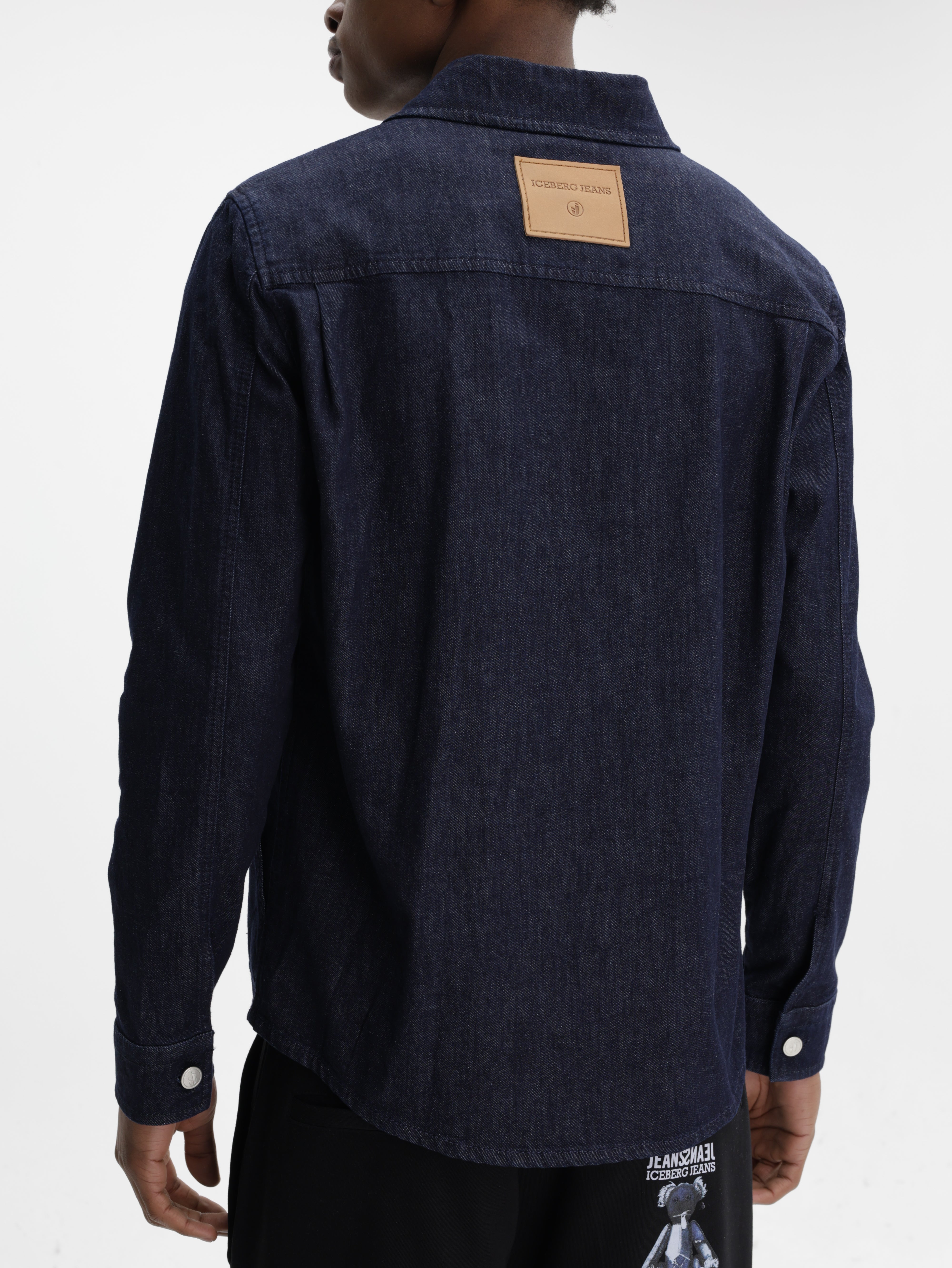 Iceberg Jeans Jacket Button Up Ls Denim