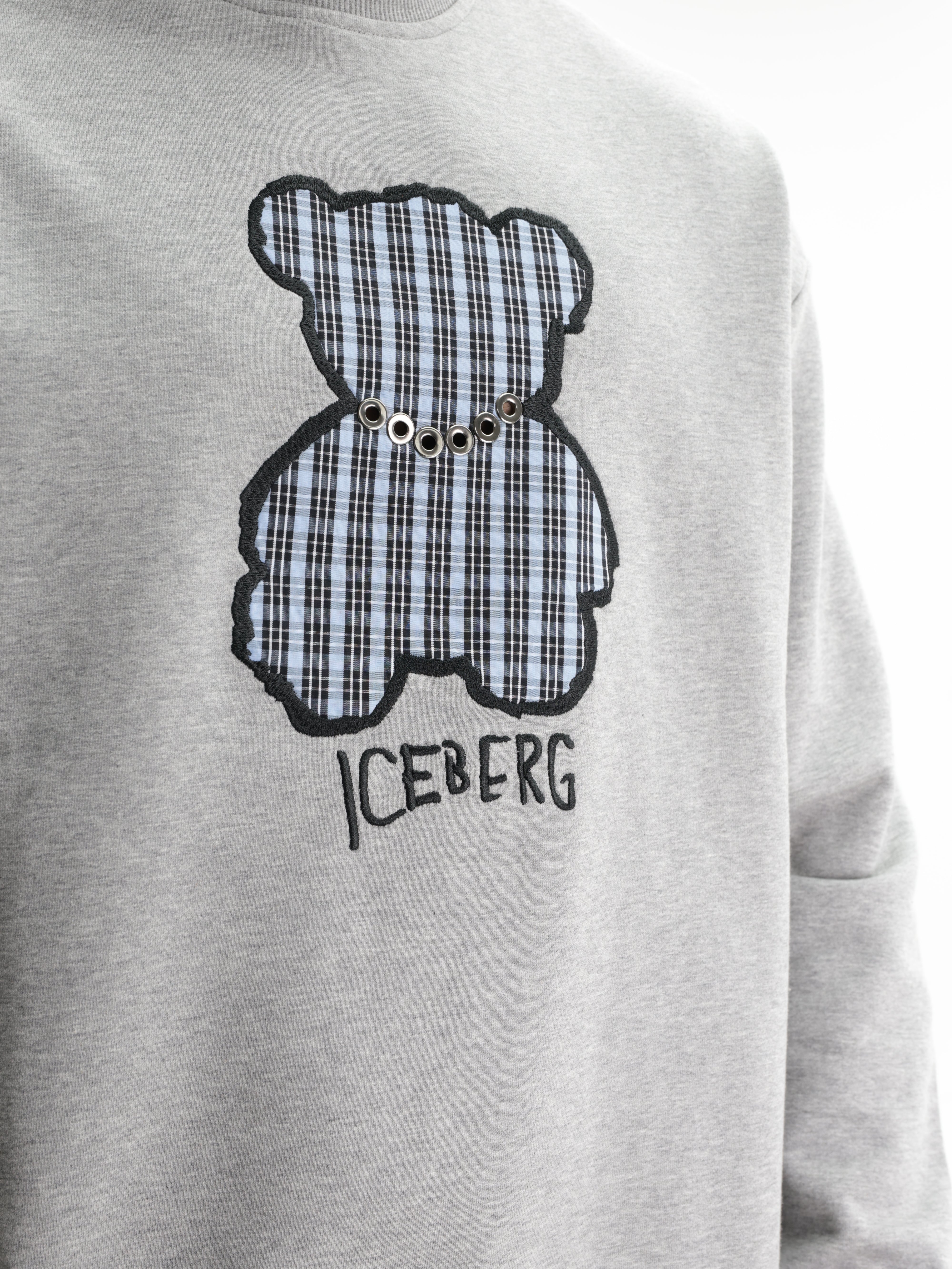 Iceberg Sweater Teddy Print  Grey
