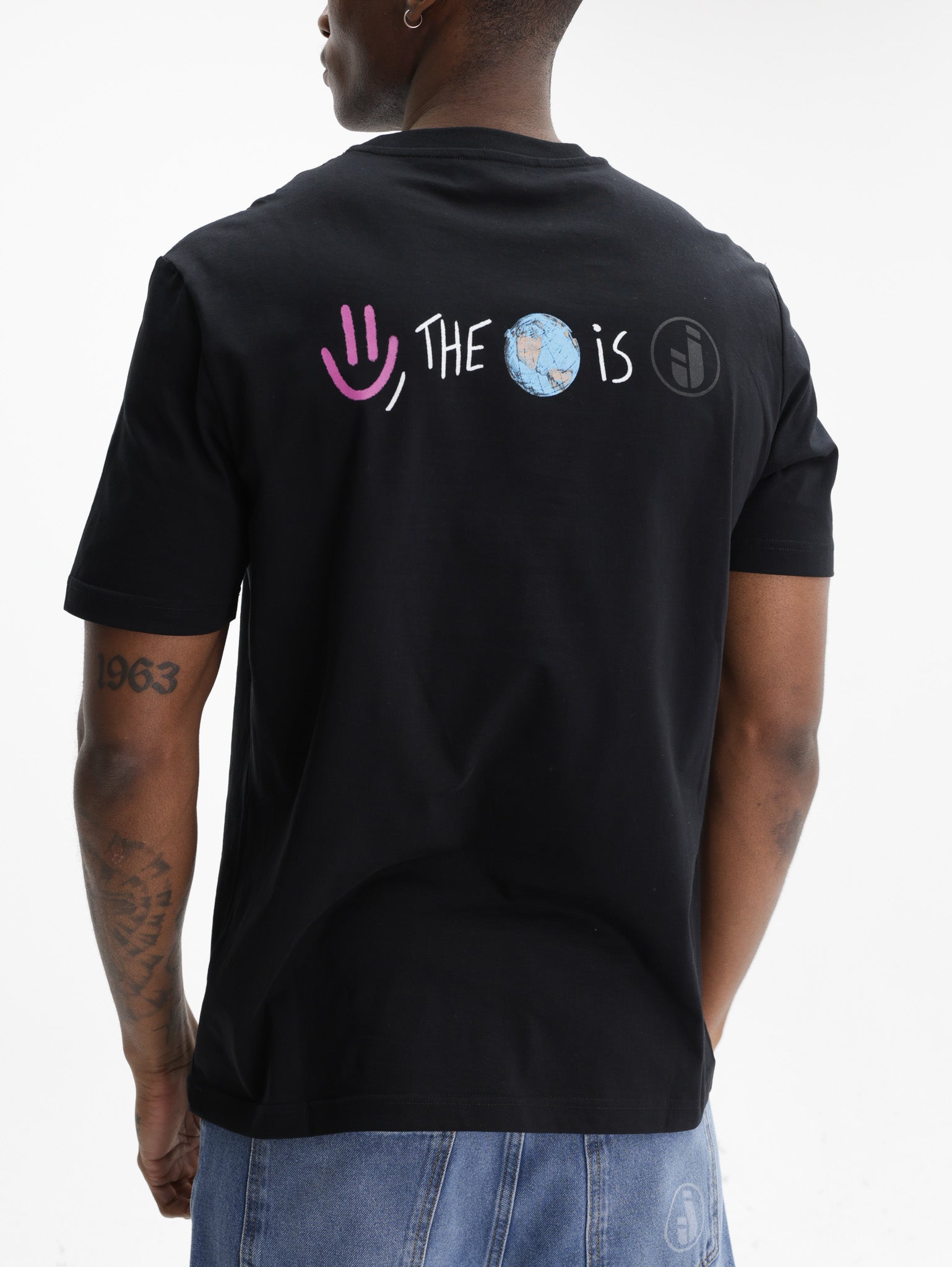 Iceberg Jeans T-Shirt Smiley Logo  Black