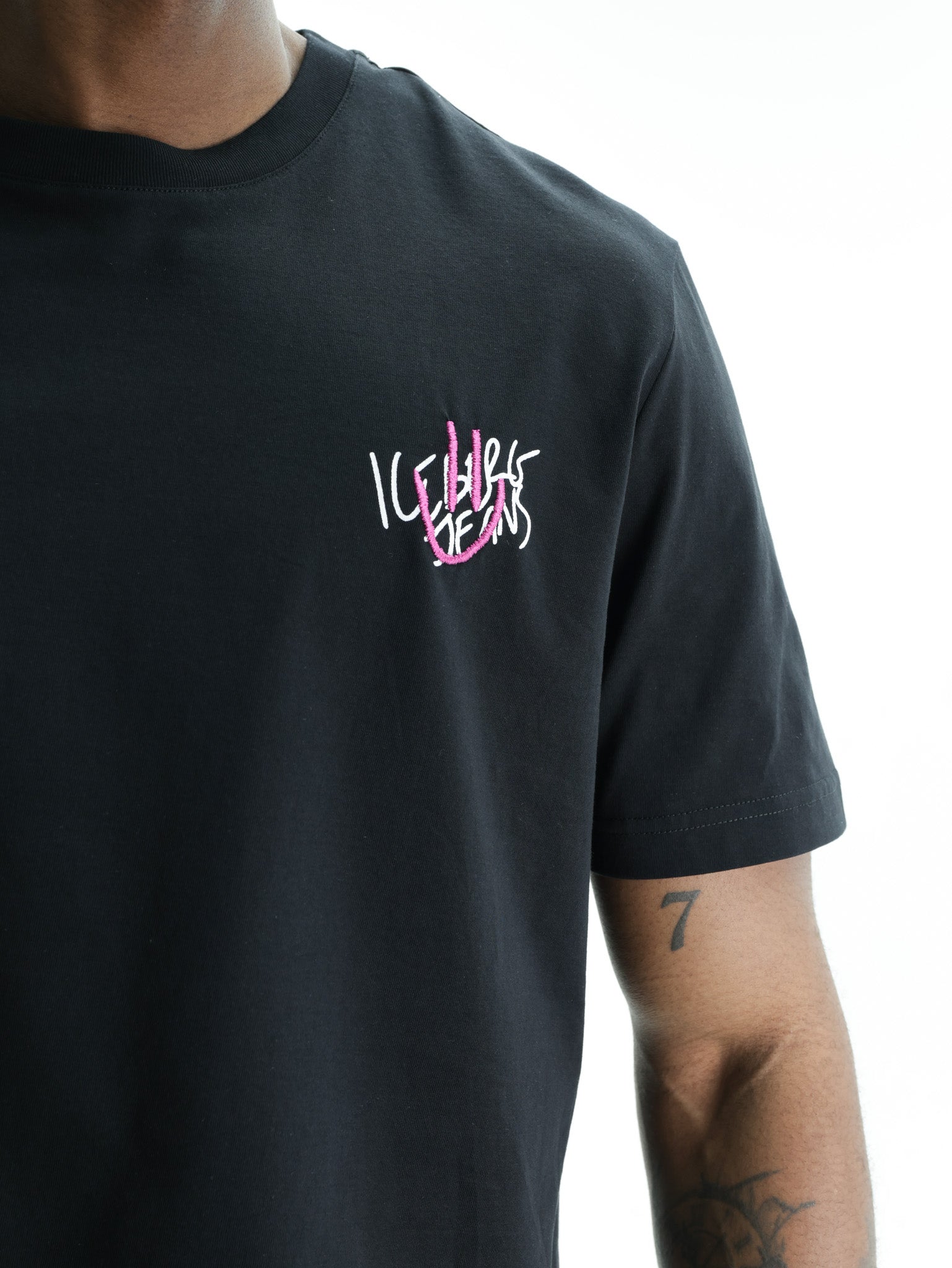 Iceberg Jeans T-Shirt Smiley Logo  Black
