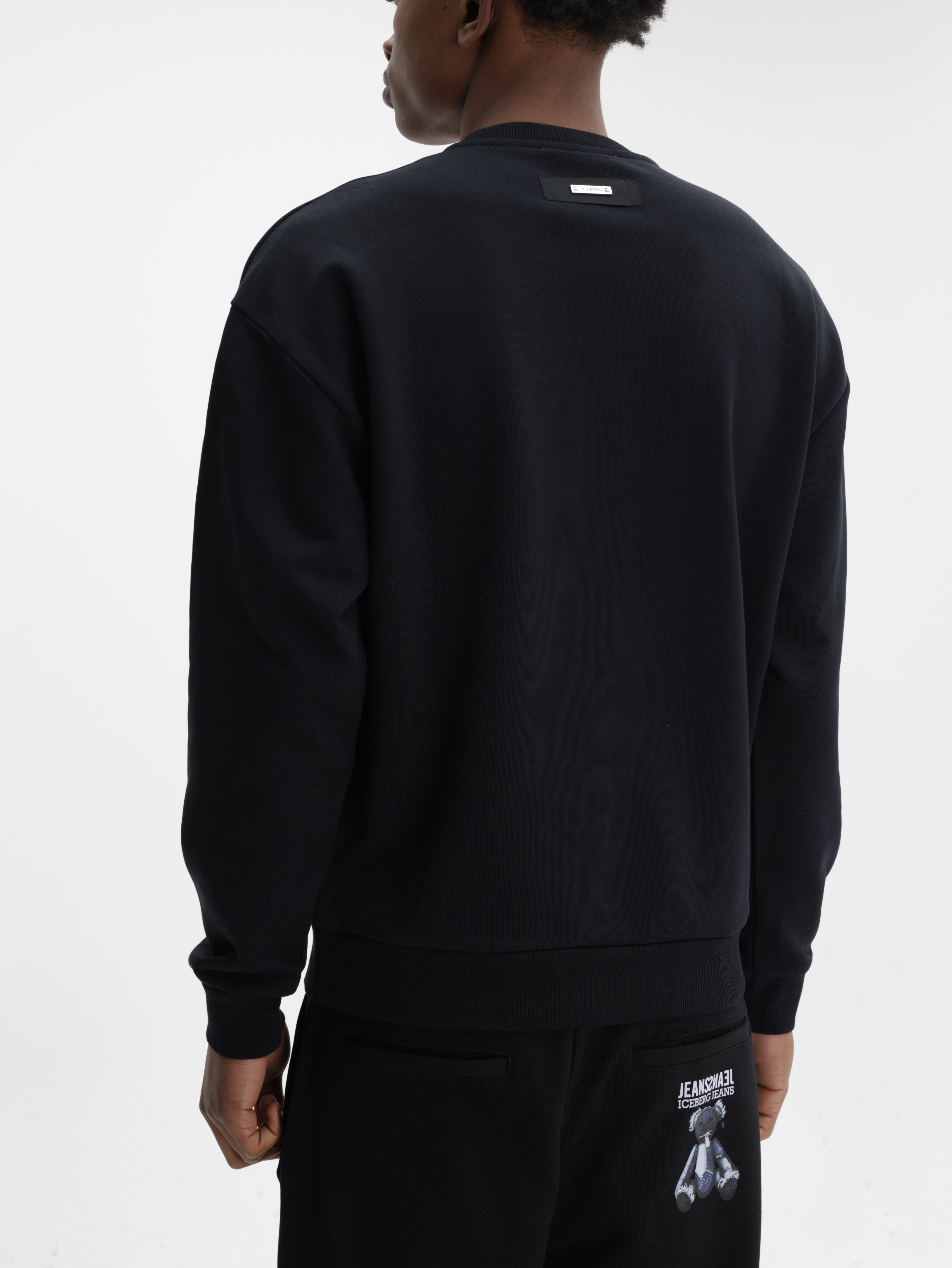 Iceberg Sweater Teddy Print  Black