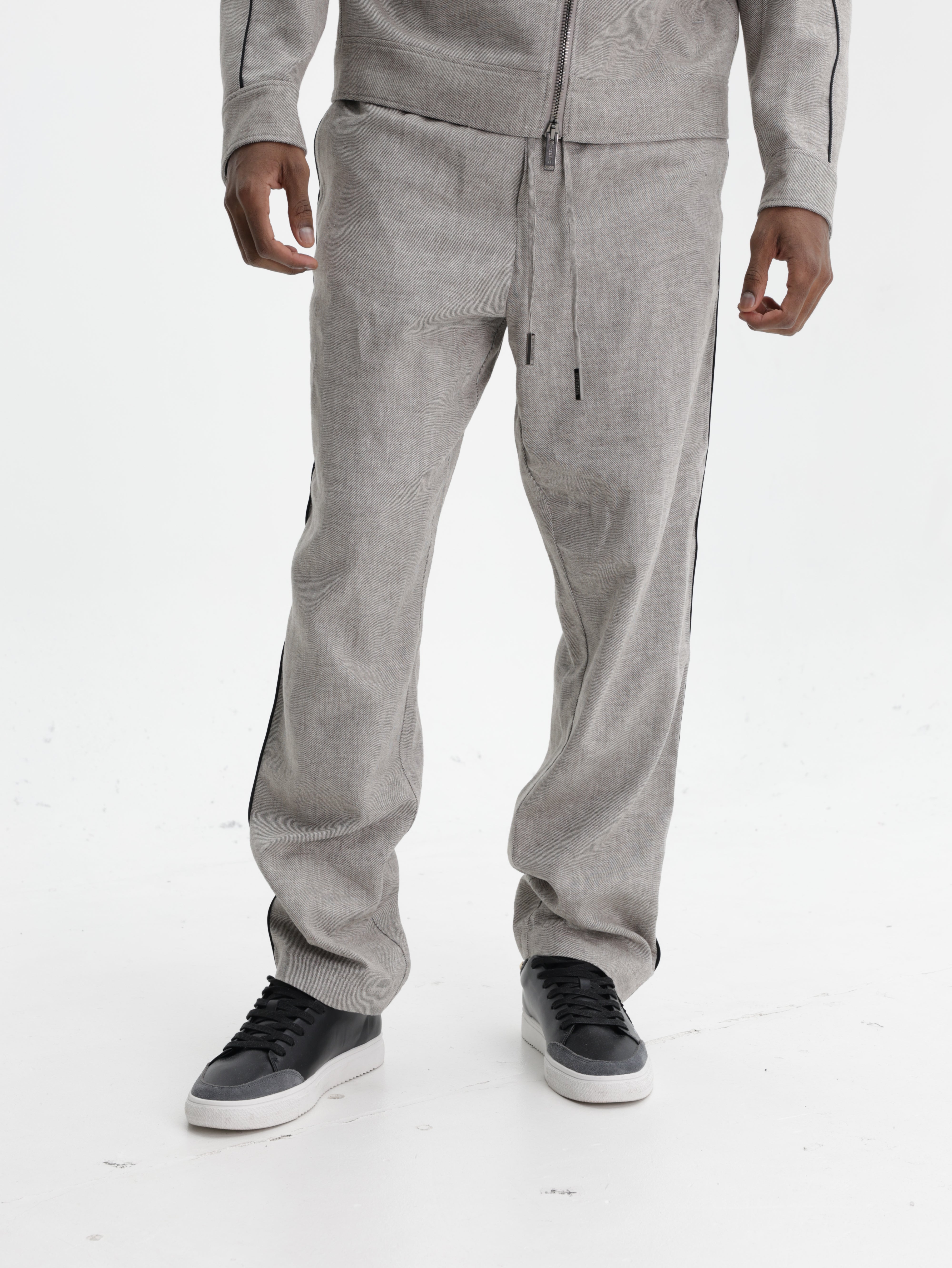 Iceberg Pants Drawstring Straight Cut Grey