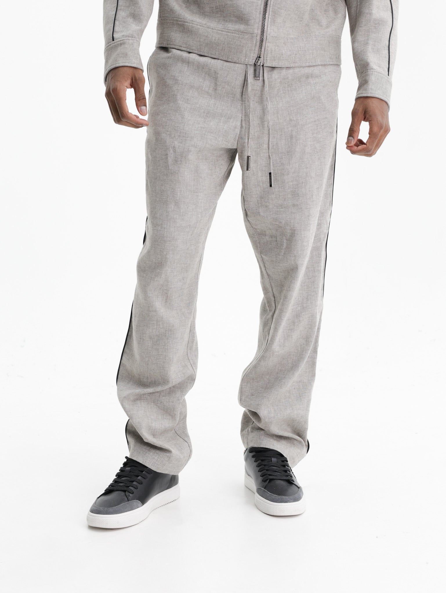 Iceberg Pants Drawstring Straight Cut Grey