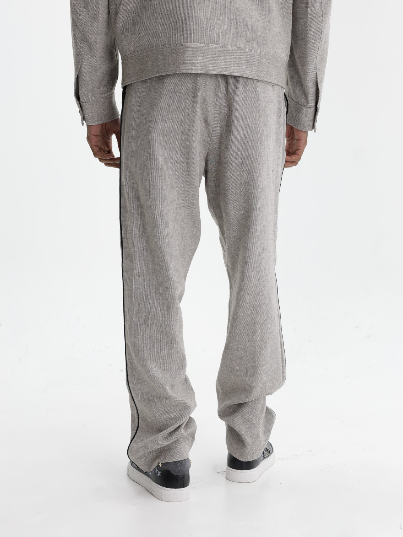 Iceberg Pants Drawstring Straight Cut Grey