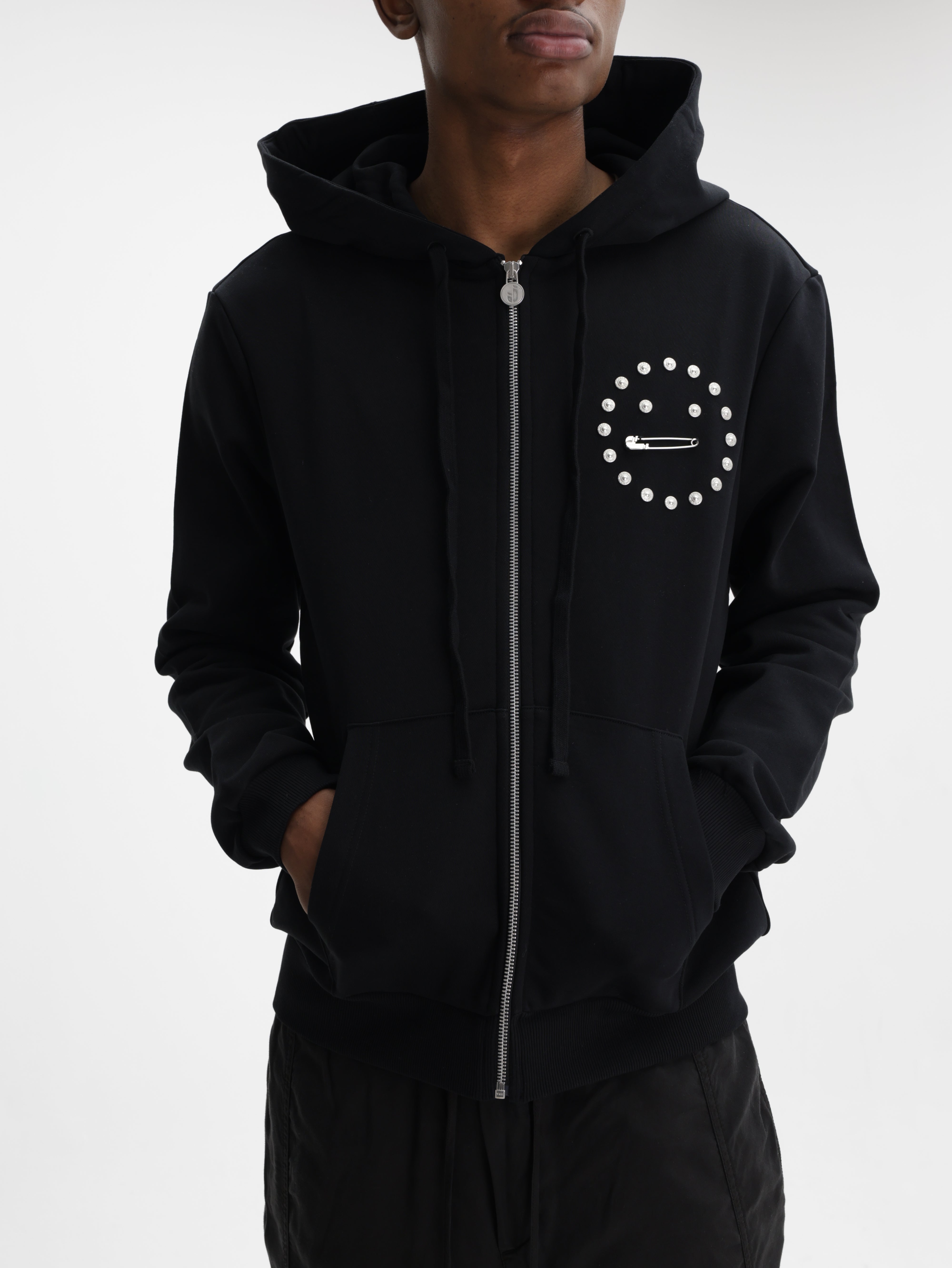 Iceberg Jeans Jacket Smiley Pin Logo Black