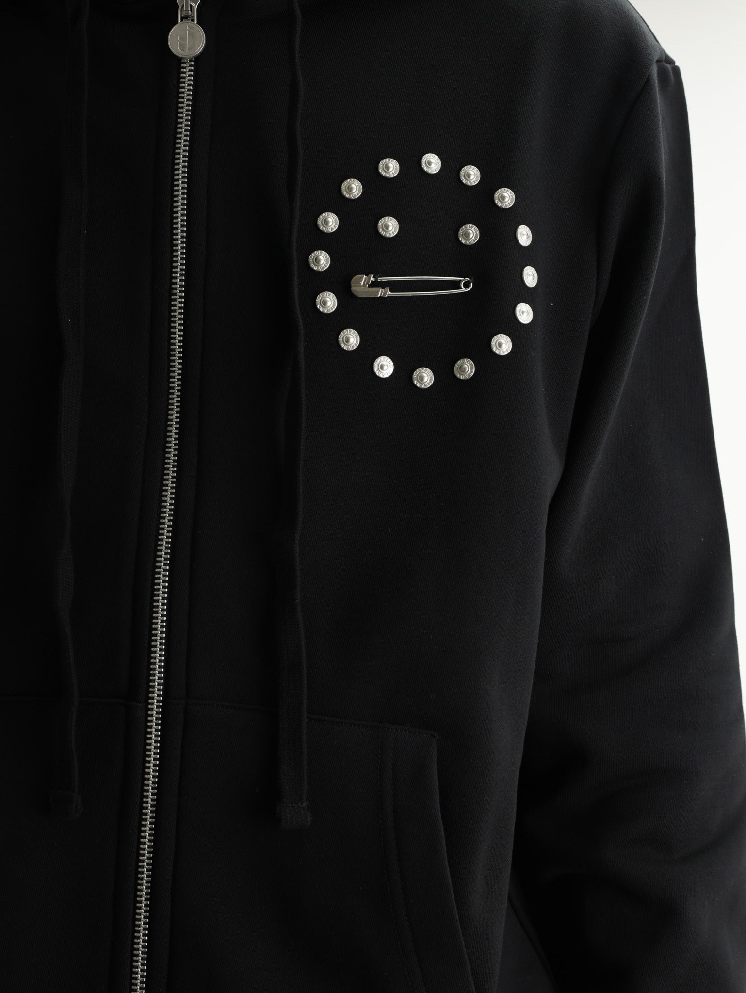 Iceberg Jeans Jacket Smiley Pin Logo Black