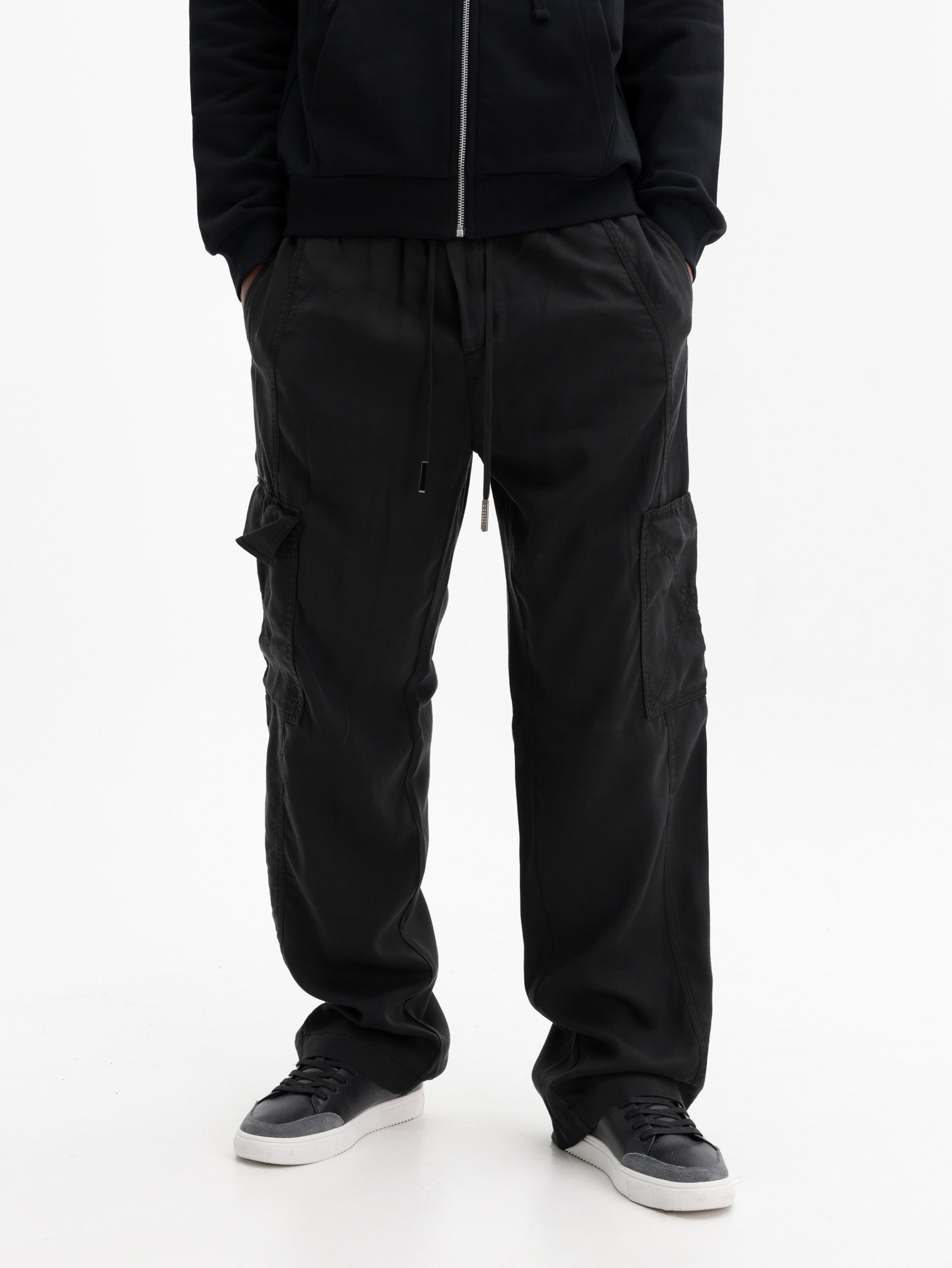 Iceberg Pants Drawstring Baggy  Black