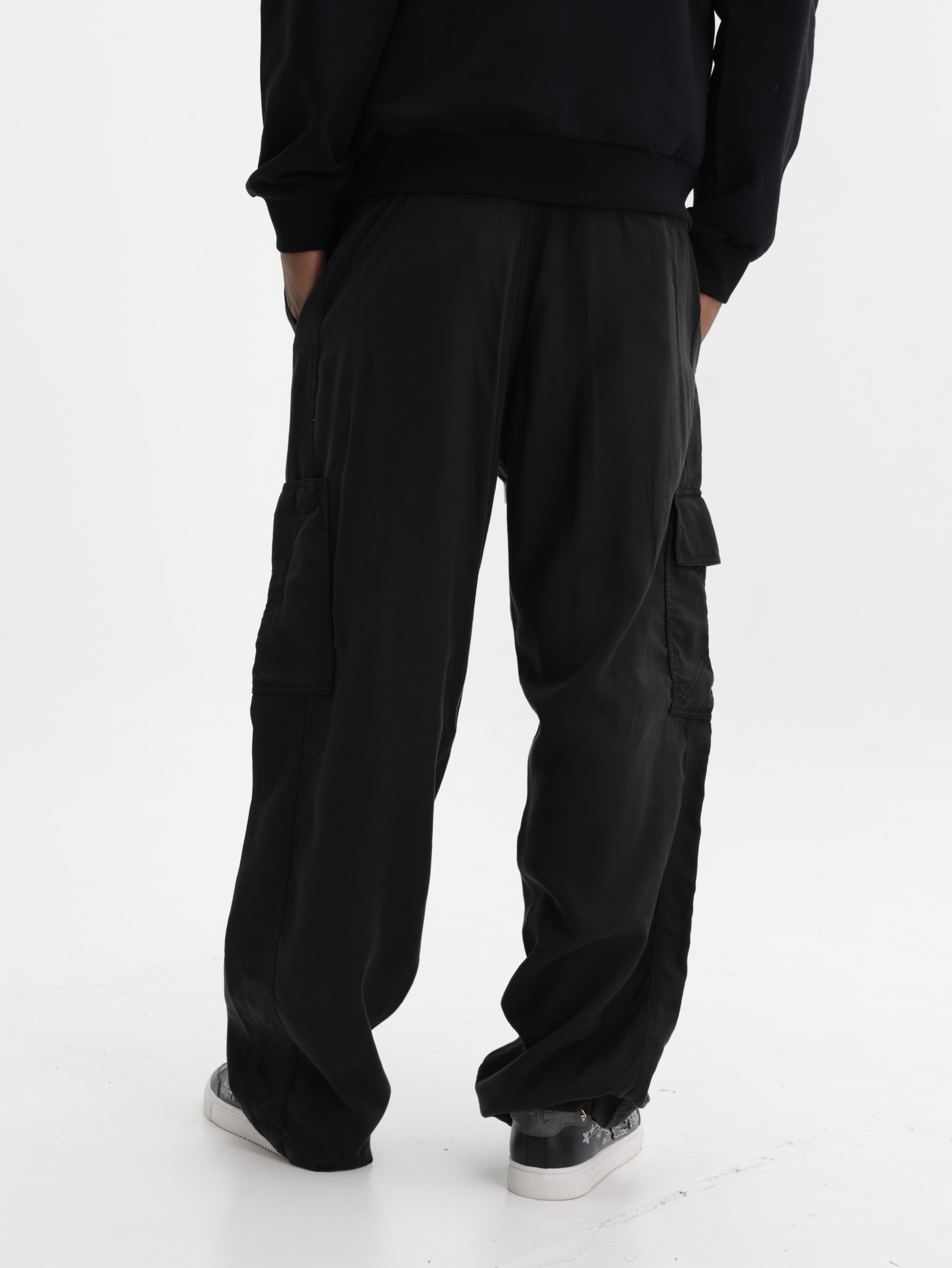 Iceberg Pants Drawstring Baggy  Black