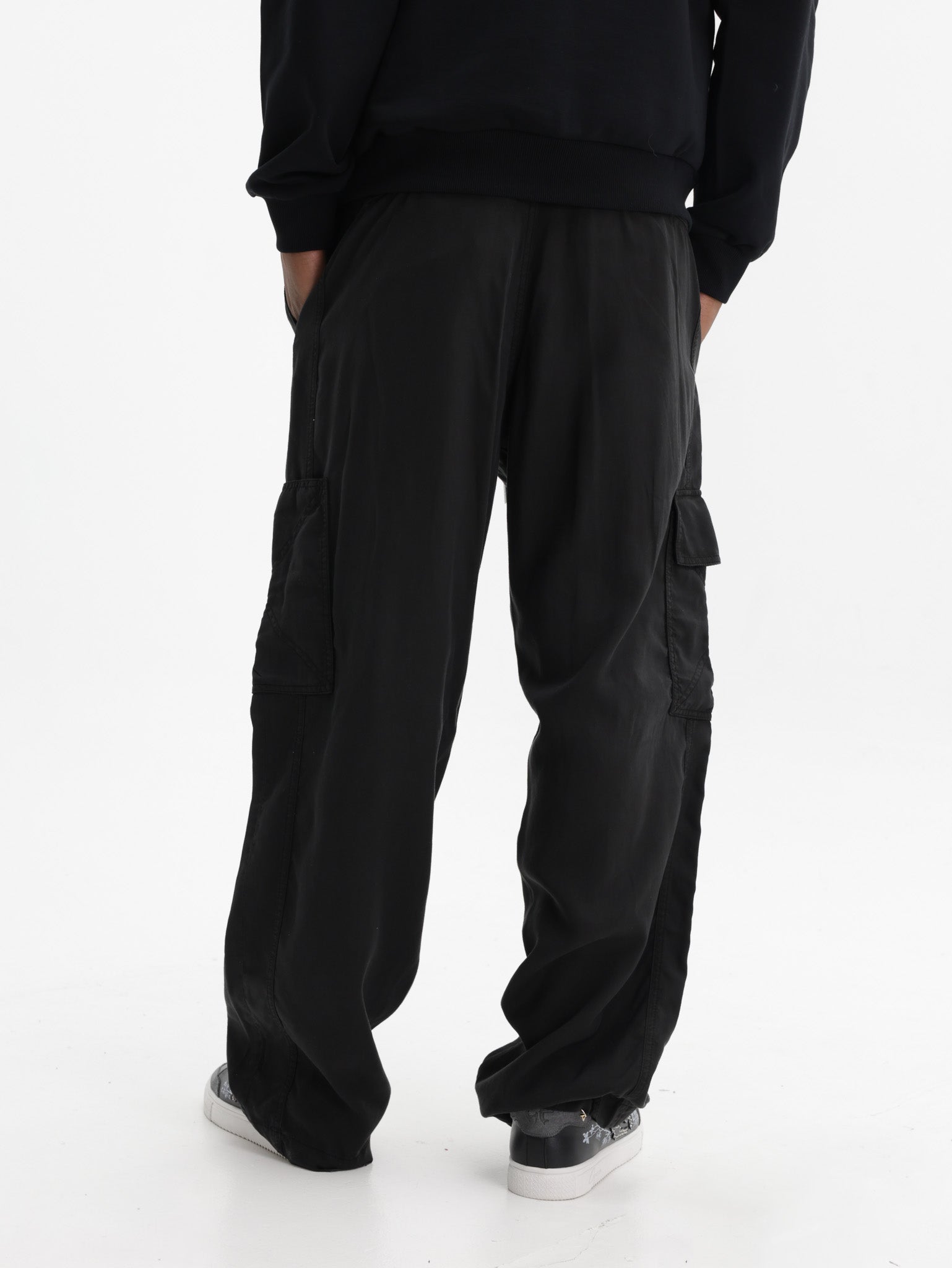 Iceberg Pants Drawstring Baggy  Black