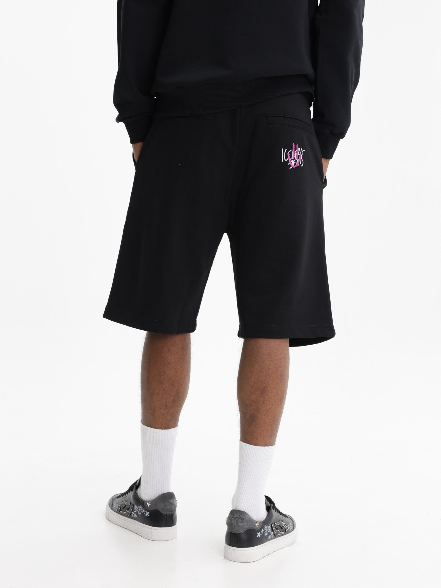 Iceberg Jeans Shorts Sweats Drawstring Black
