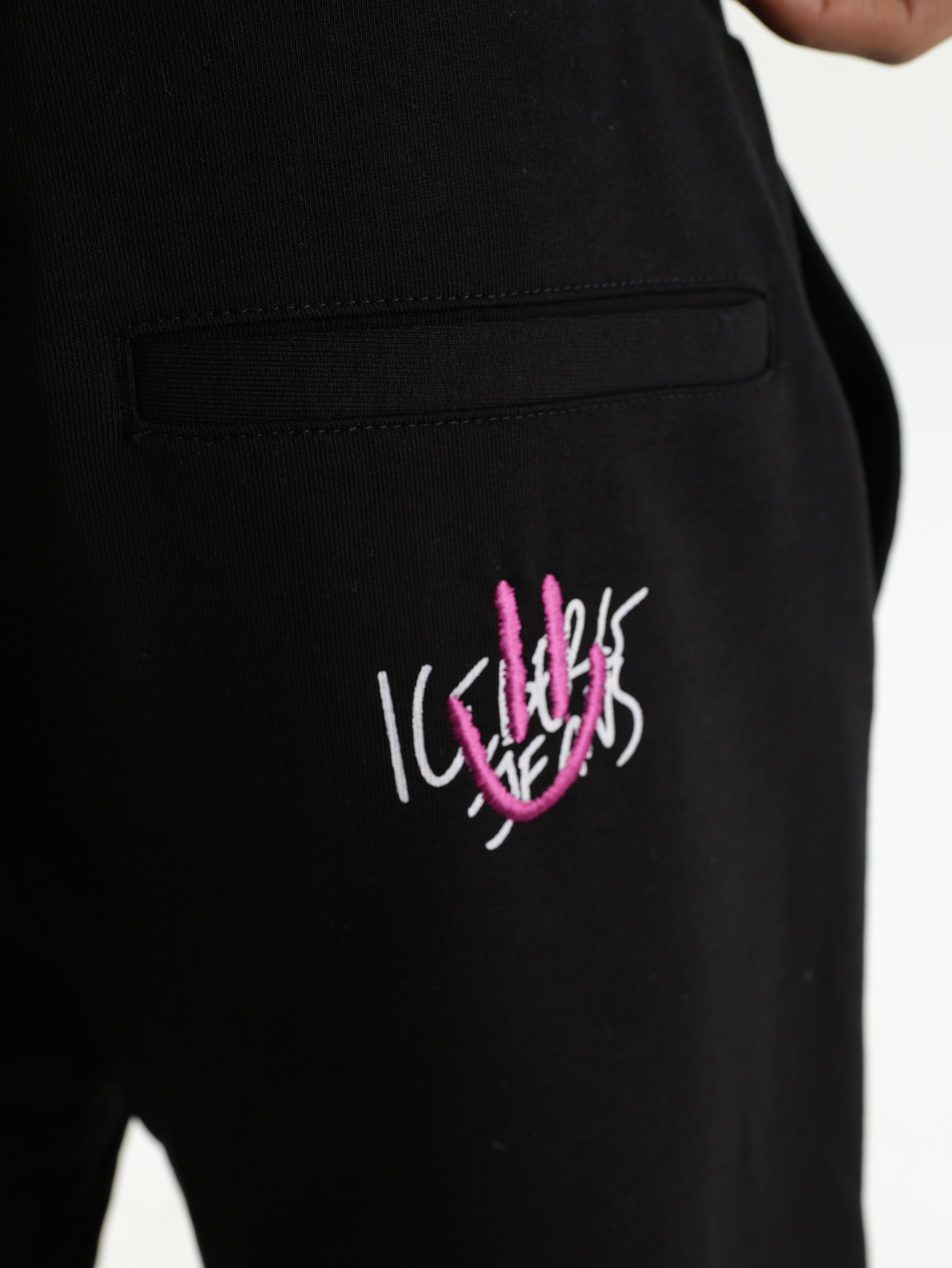 Iceberg Jeans Shorts Sweats Drawstring Black